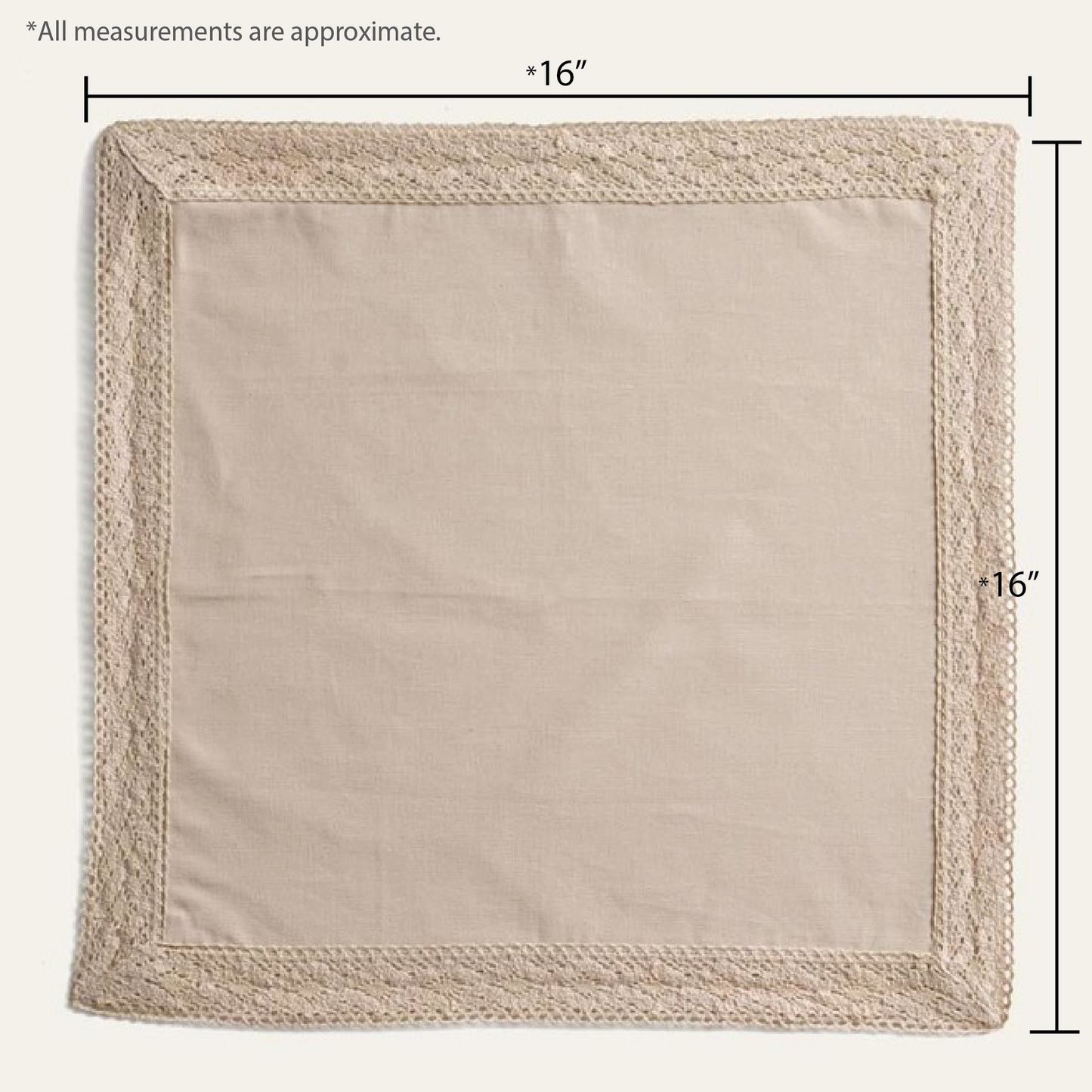 Lace Border Napkins, Beige ( Set of 4 )