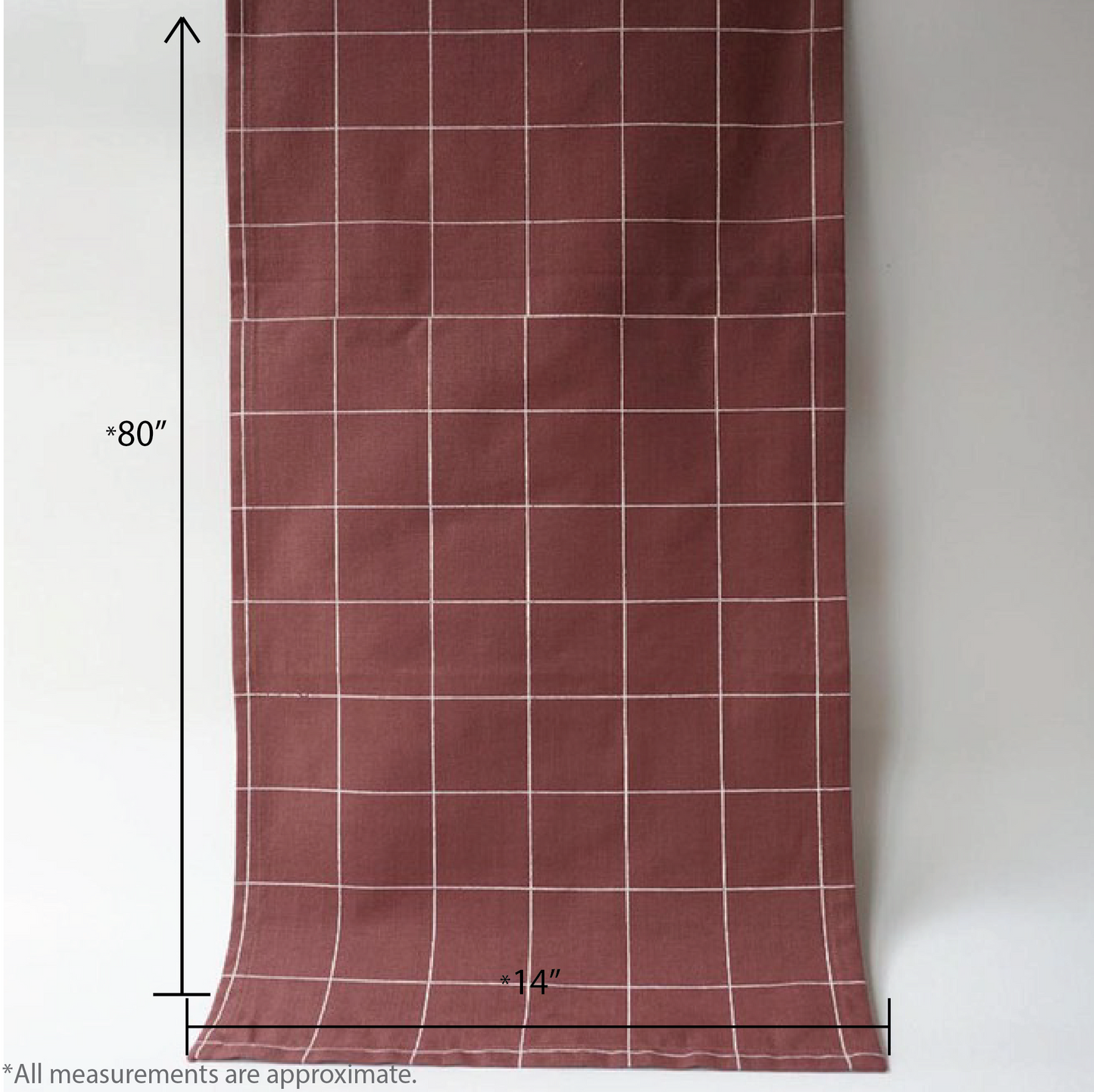 Check Table Runner, Dry Rose