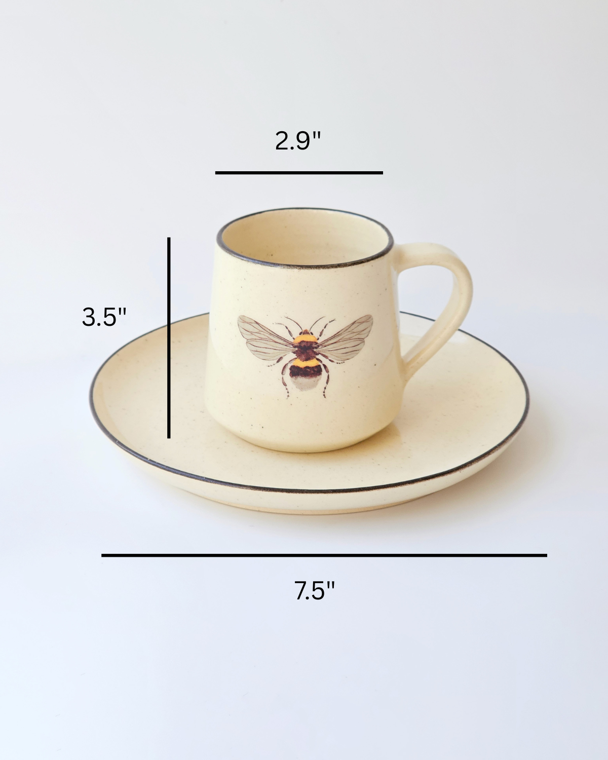 Honeybee Coffee Mug Set (1 Coffee Mug & 1 Quarter Plate)