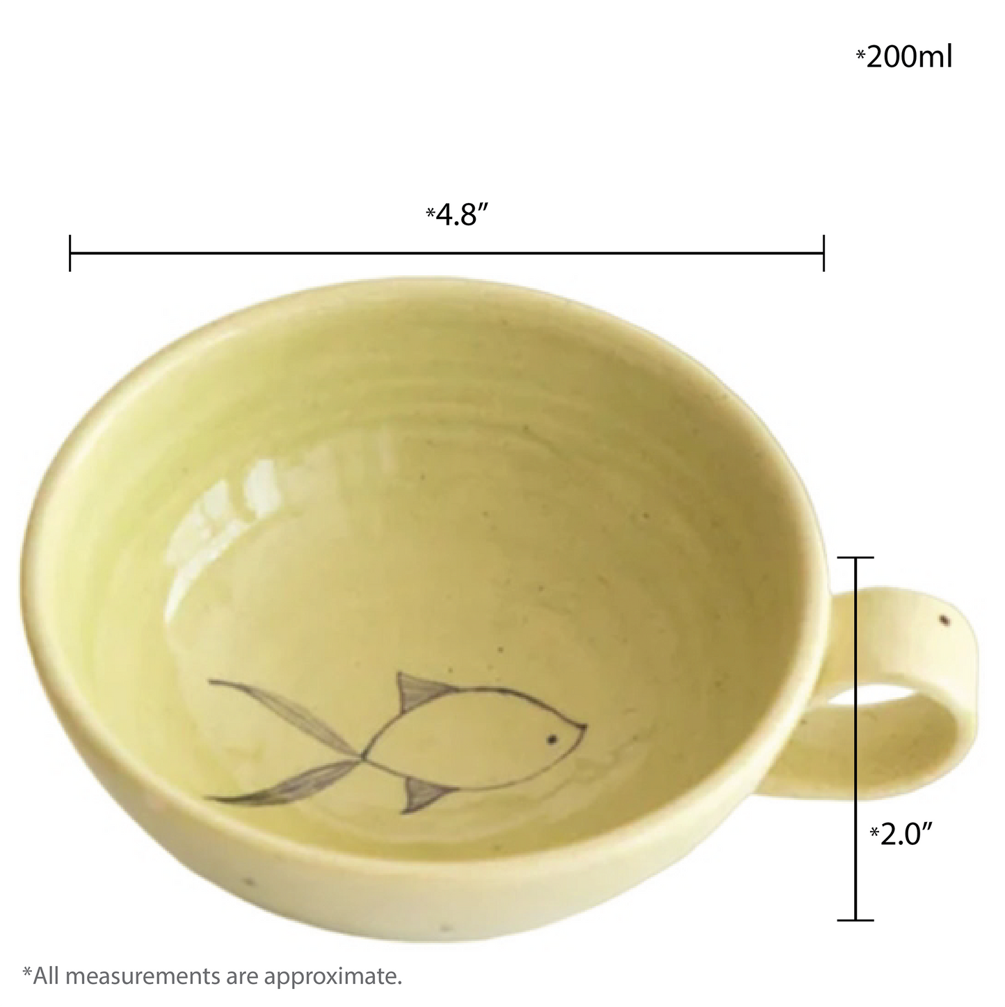 Goldfish Teacups, Olive (Set of 2)