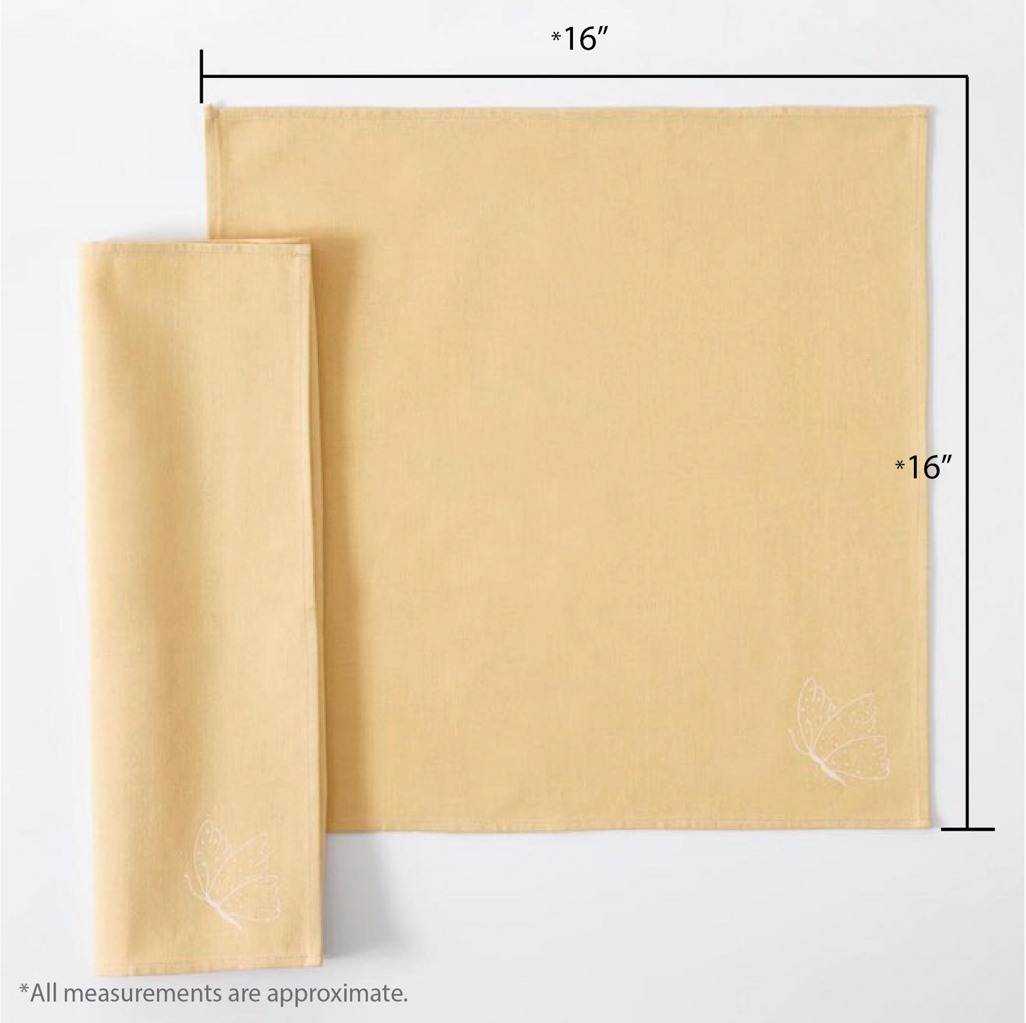 Butterfly Napkin, Yellow (Set of 2)