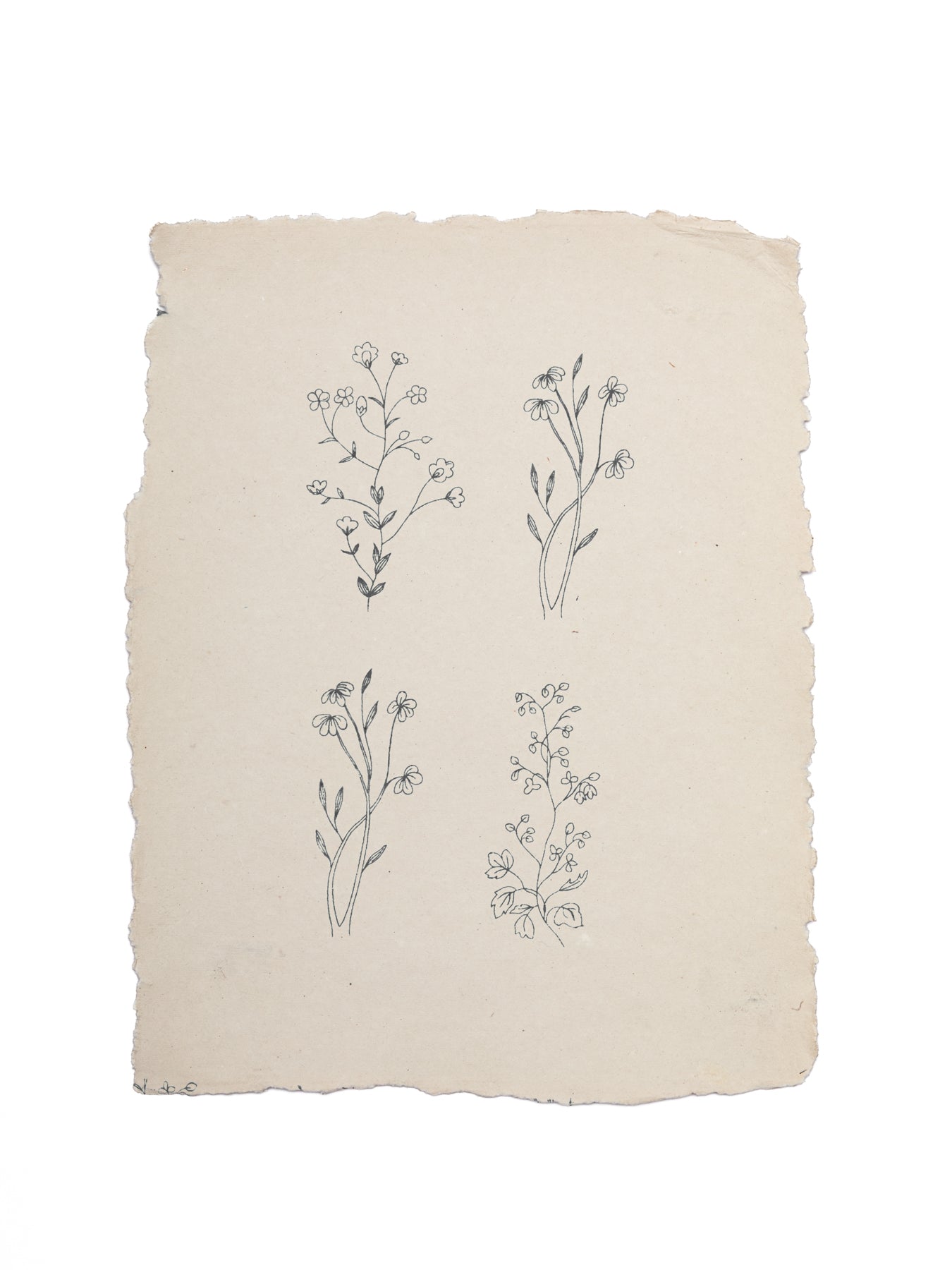 English Meadow Art Print On Handmade Cotton Paper