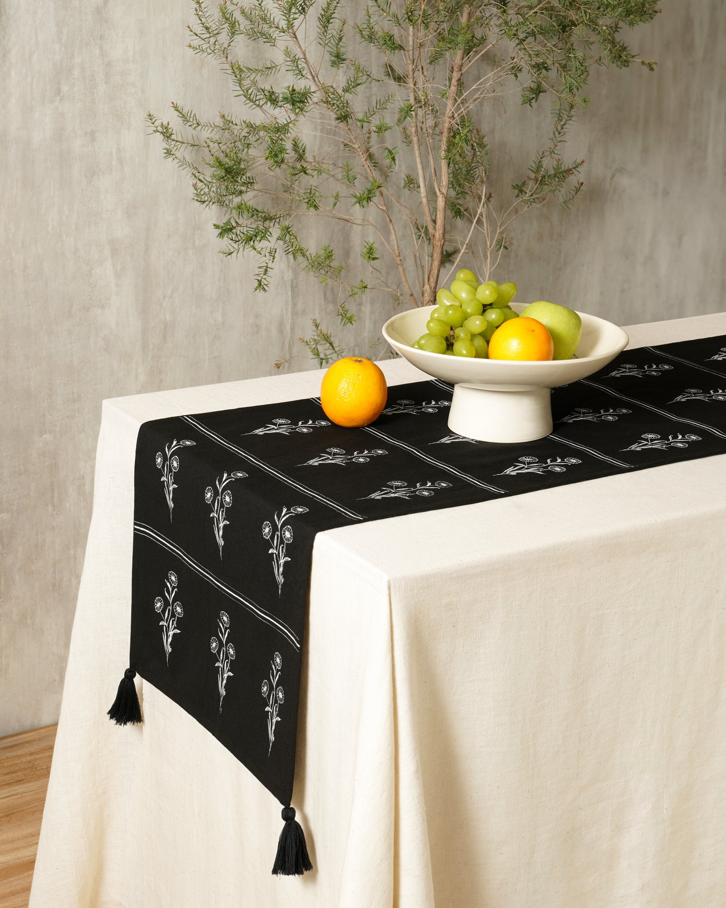 Marigold Stripe Table Runner, Black