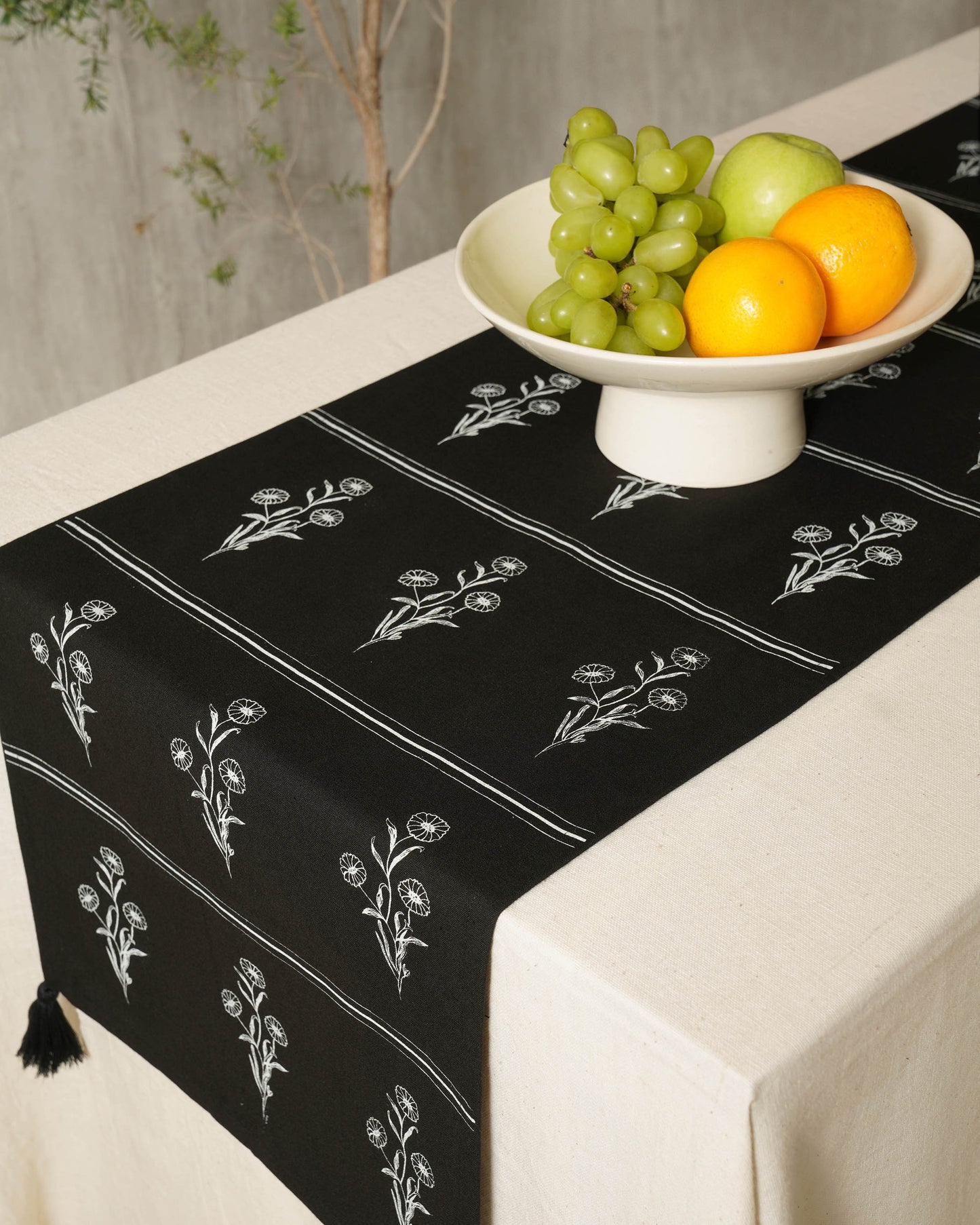 Marigold Stripe Table Runner, Black
