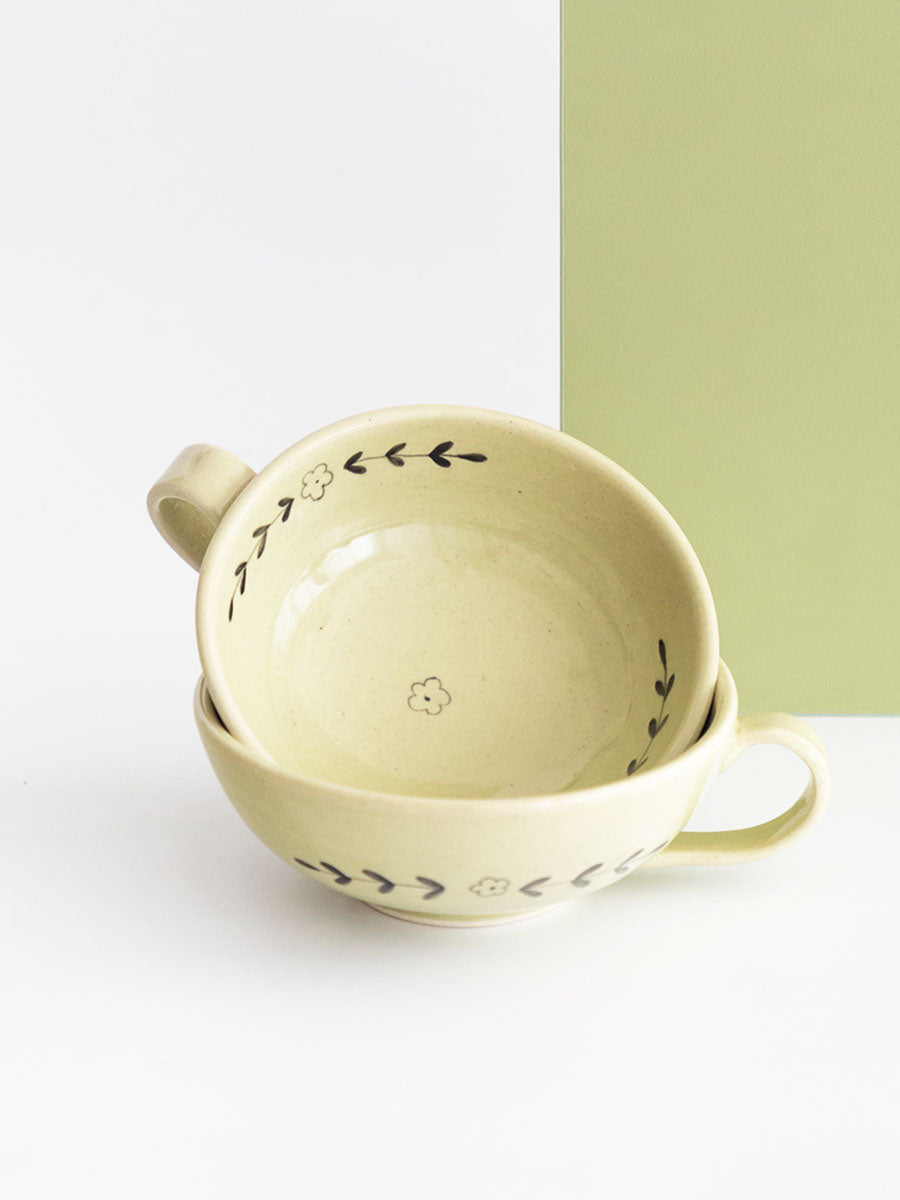Zinnia Teacups, Olive (Set of 2)