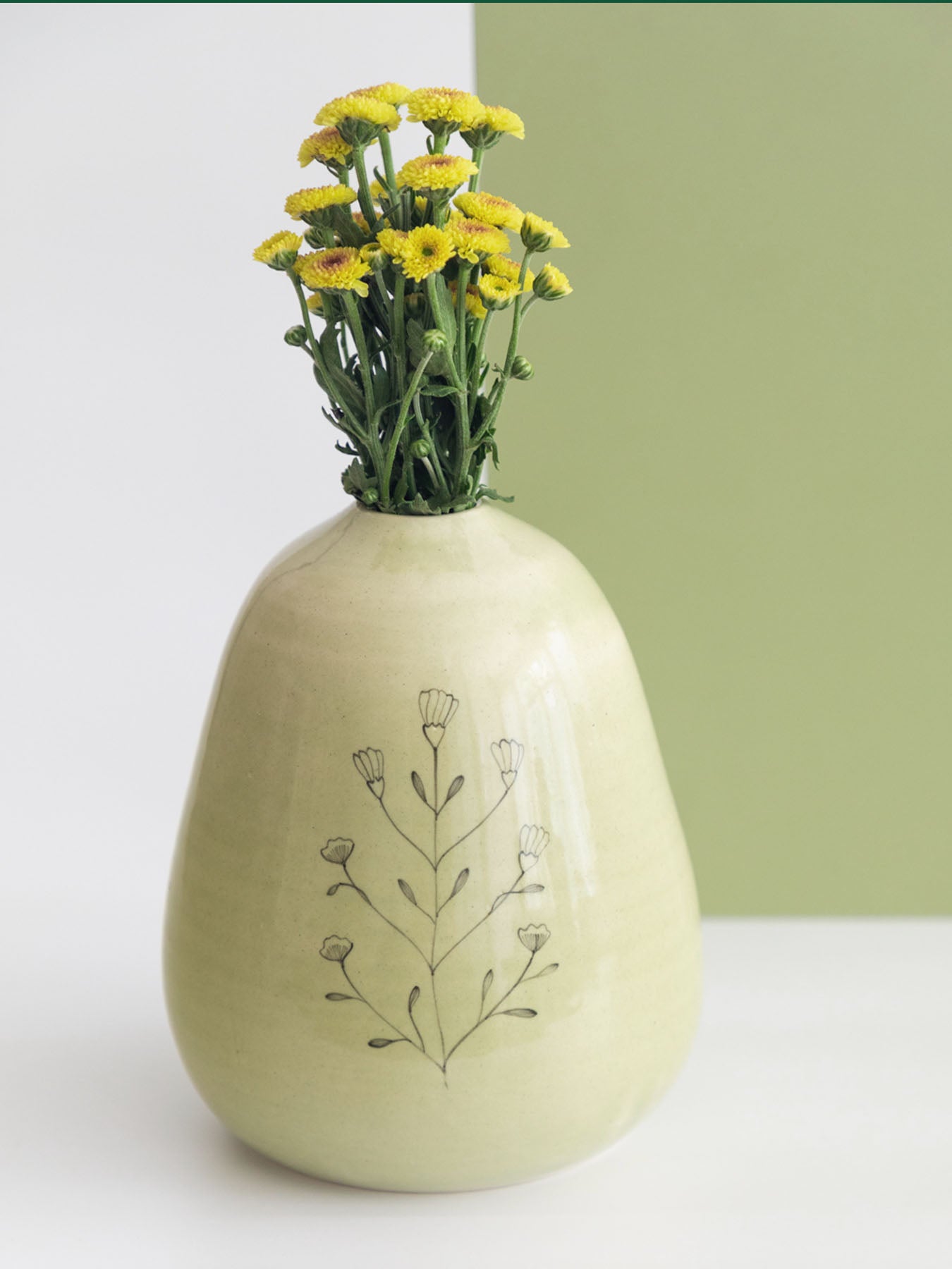 Meadow Flower Vase, Olive