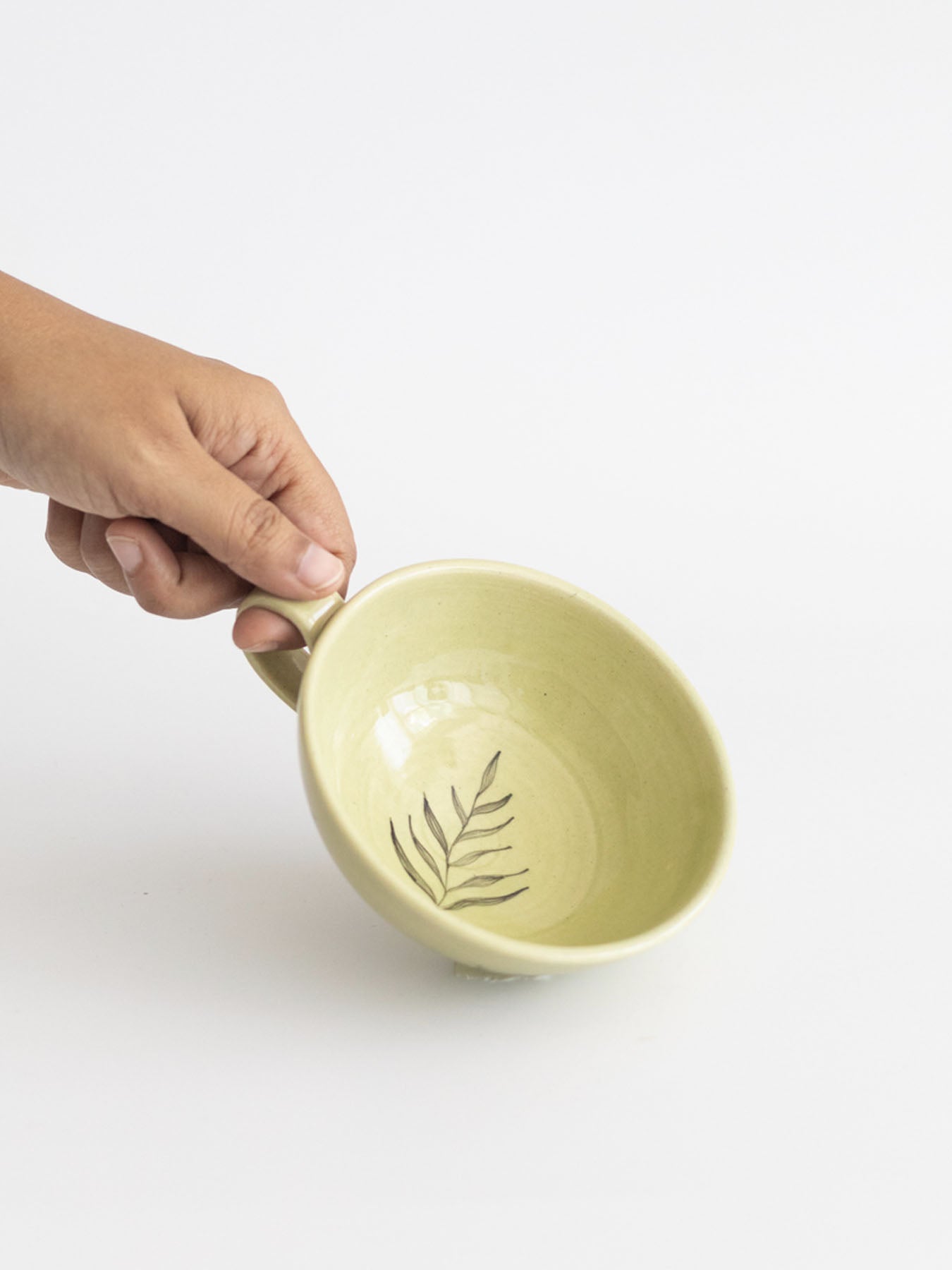 Monstera Teacups, Olive (Set of 2)