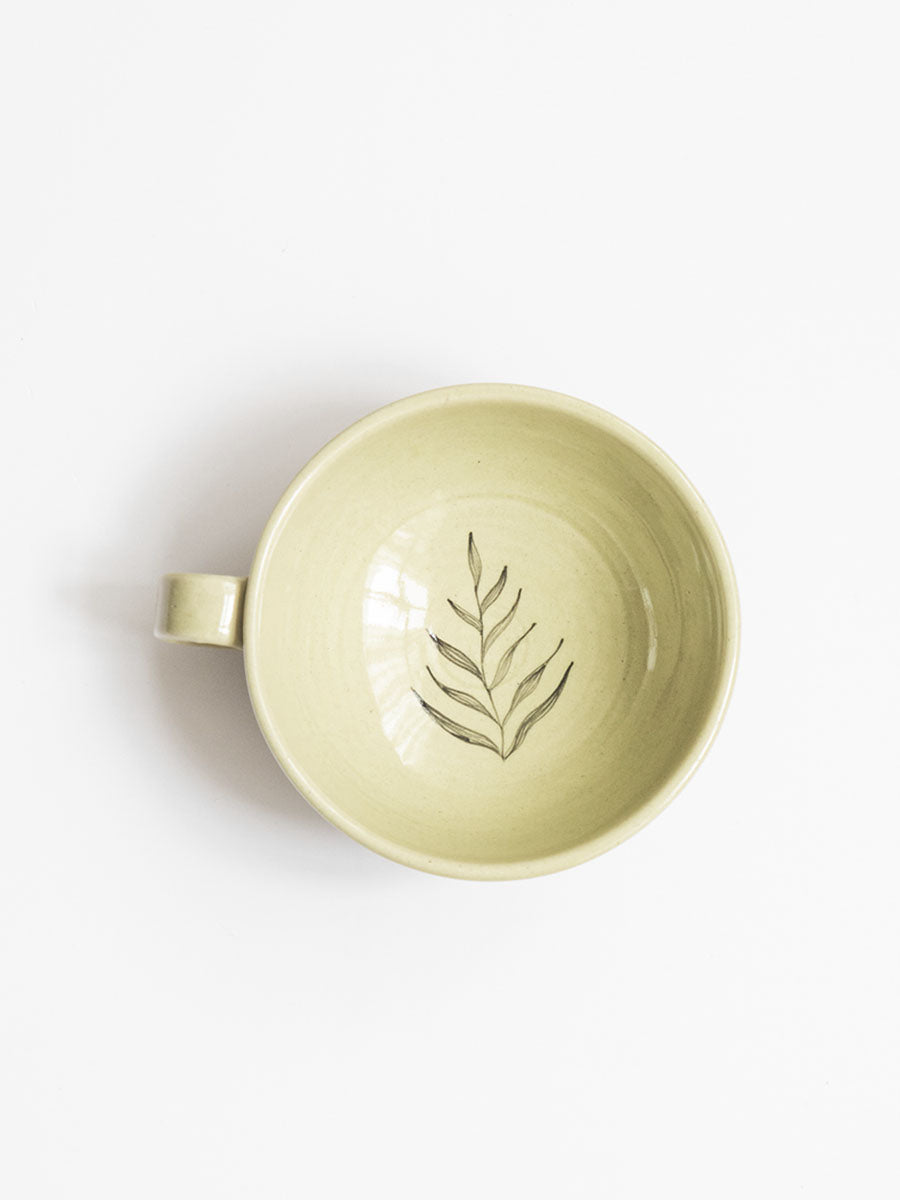Monstera Teacups, Olive (Set of 2)