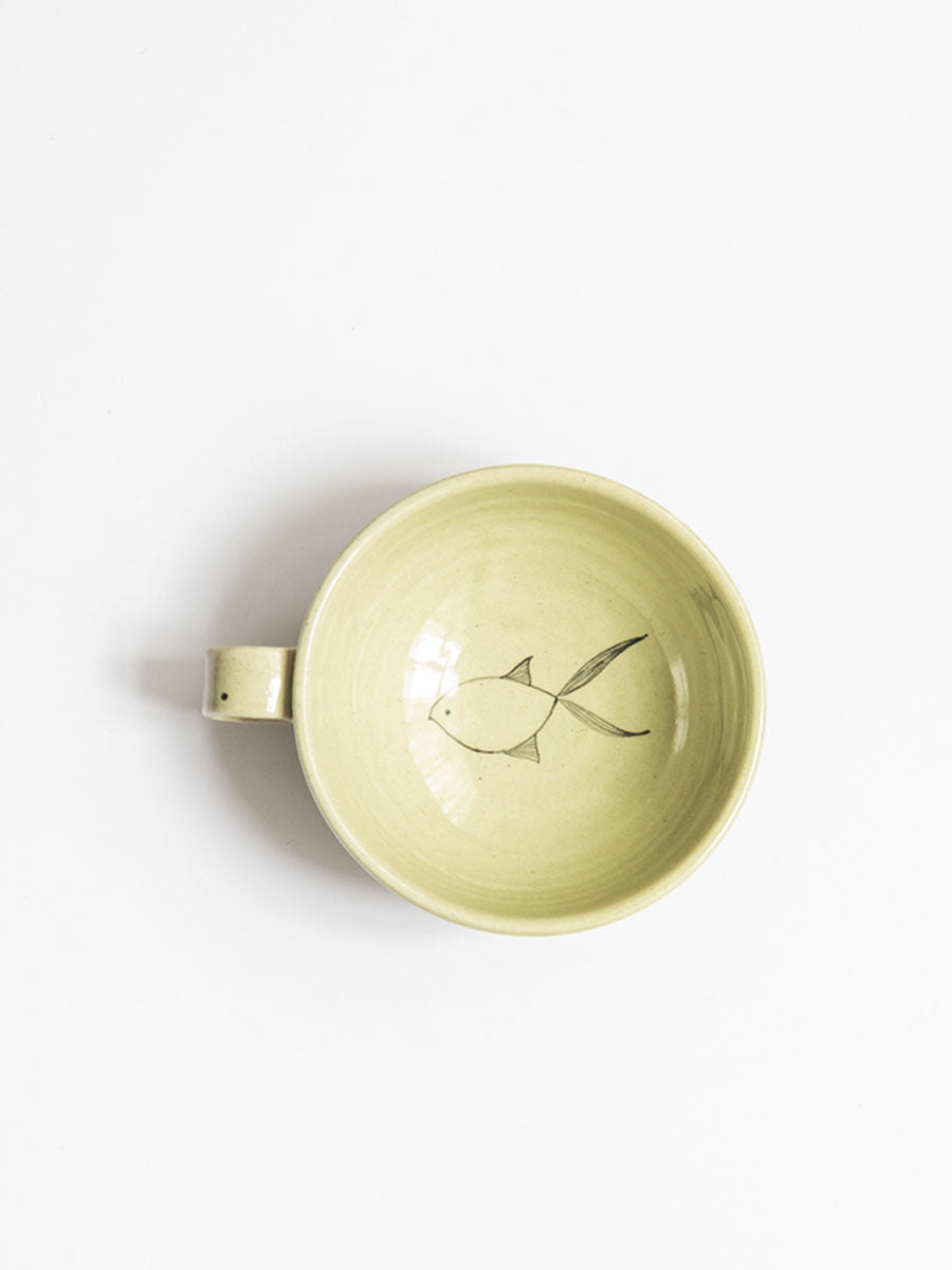 Goldfish Teacups, Olive (Set of 2)
