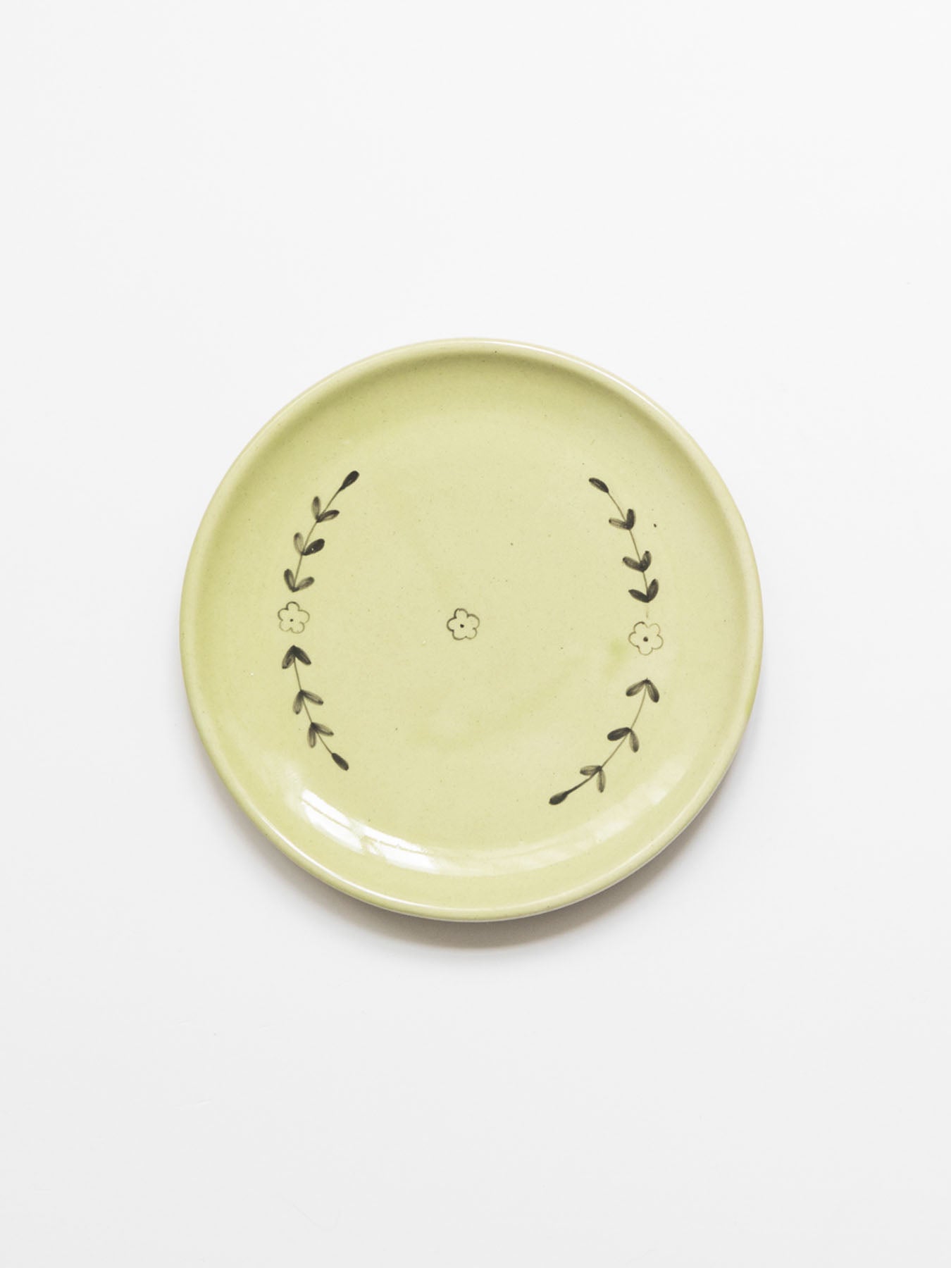 Zinnia Dessert Plate, Olive