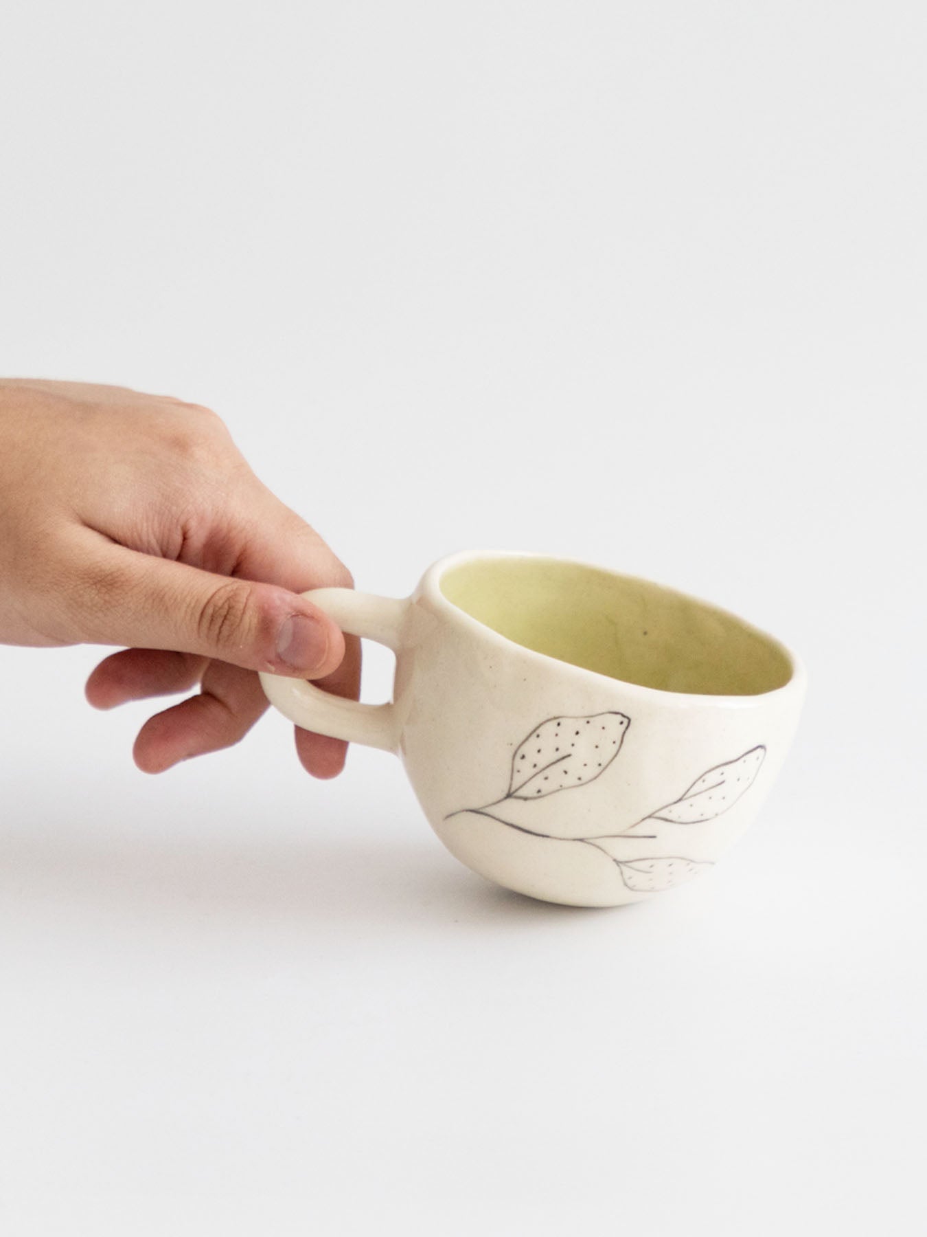 Leafy Teacup, Olive