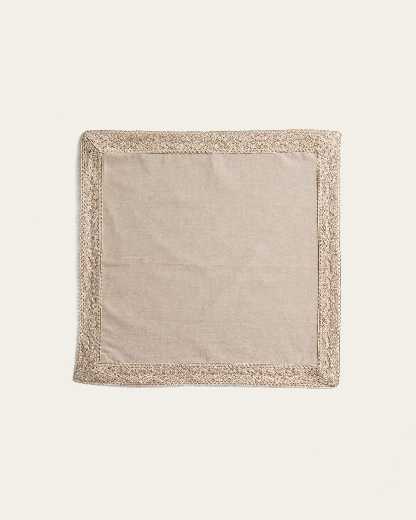 Lace Border Napkins, Beige ( Set of 4 )