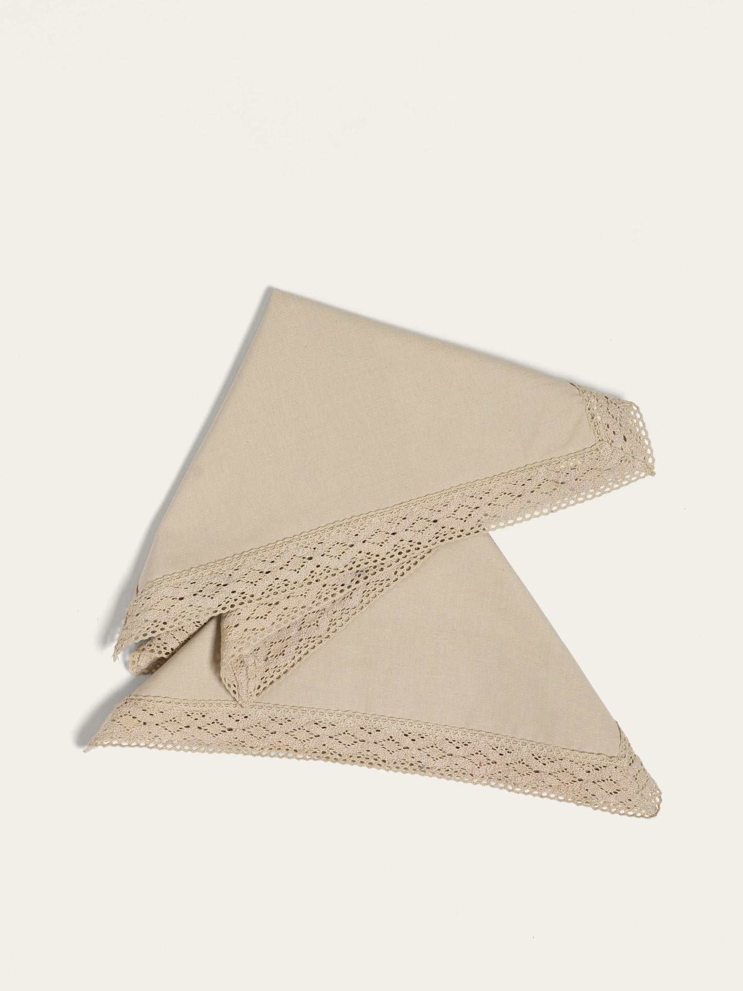 Lace Border Napkins, Beige ( Set of 4 )
