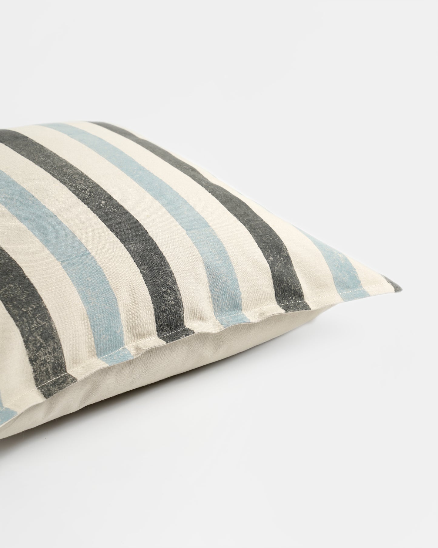 Stripe Cushion Cover ,Blue And Grey (16” X 16”)