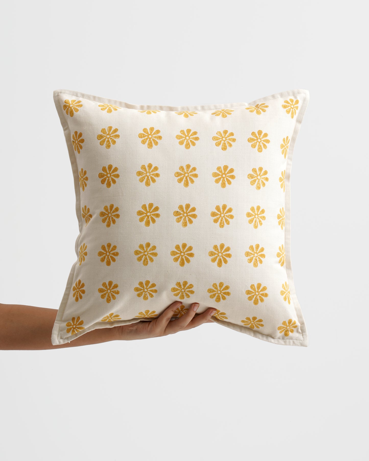 Tara Cushion Cover ,Yellow (16” X 16”)