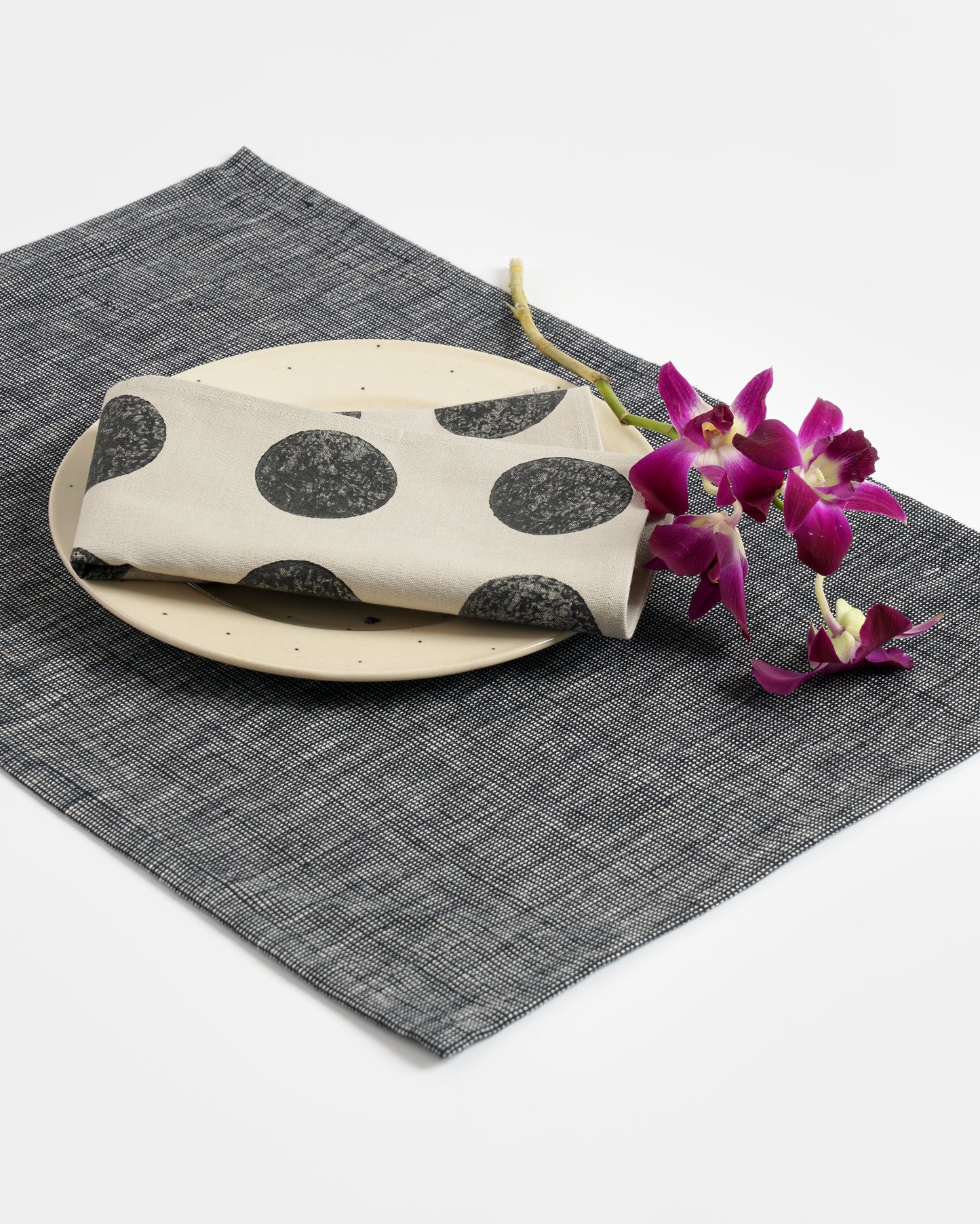 Speckle Tablemats ,Black ( Set of 2 )
