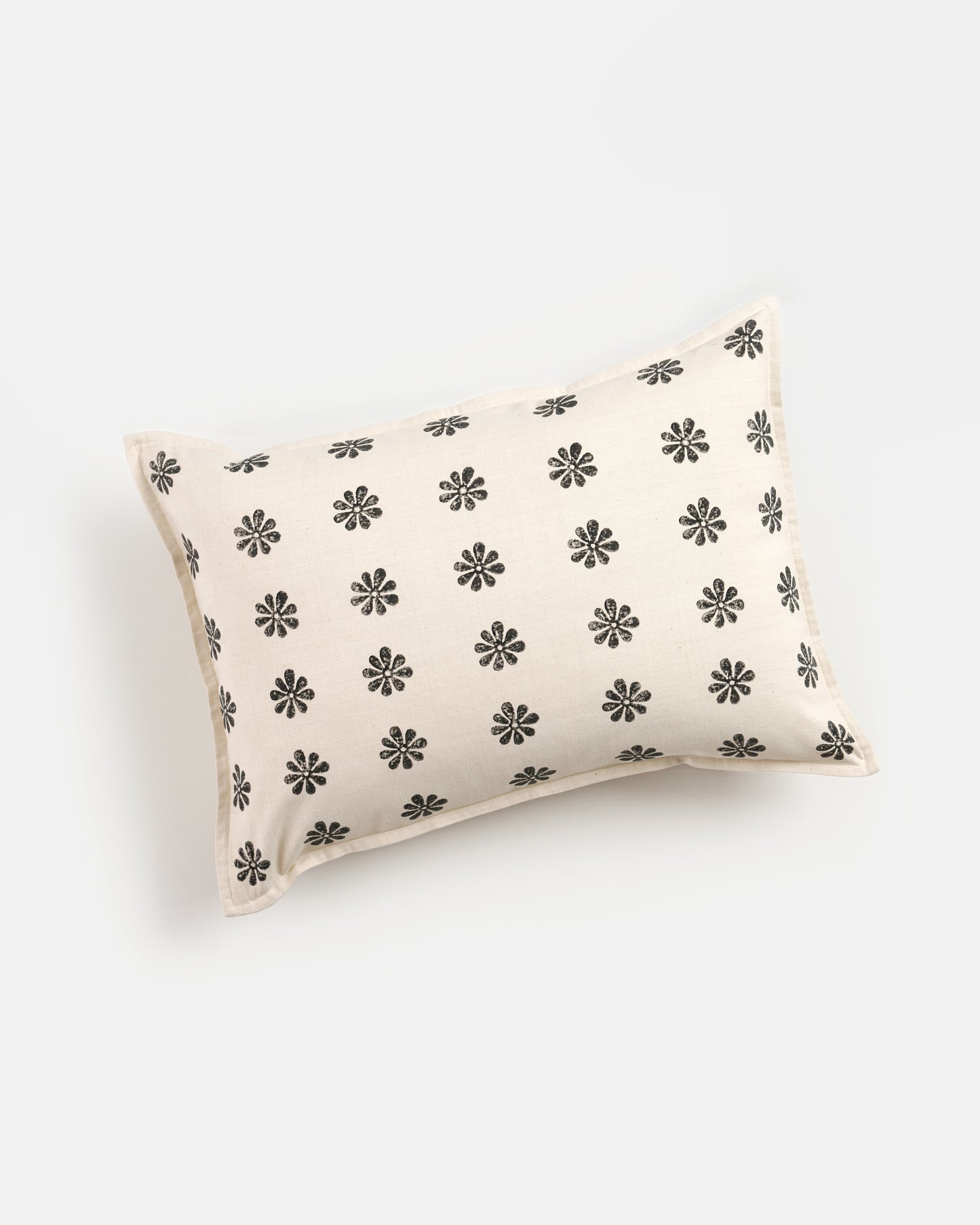 Tara Lumbar Cushion Cover, Black (14” X 20”)