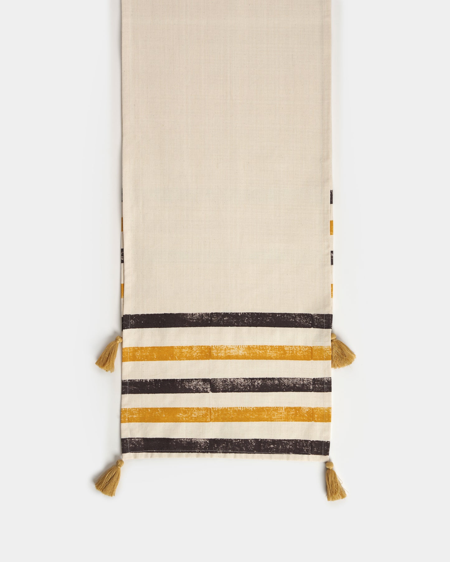 Stripe Table Runner, Mustard And Brown