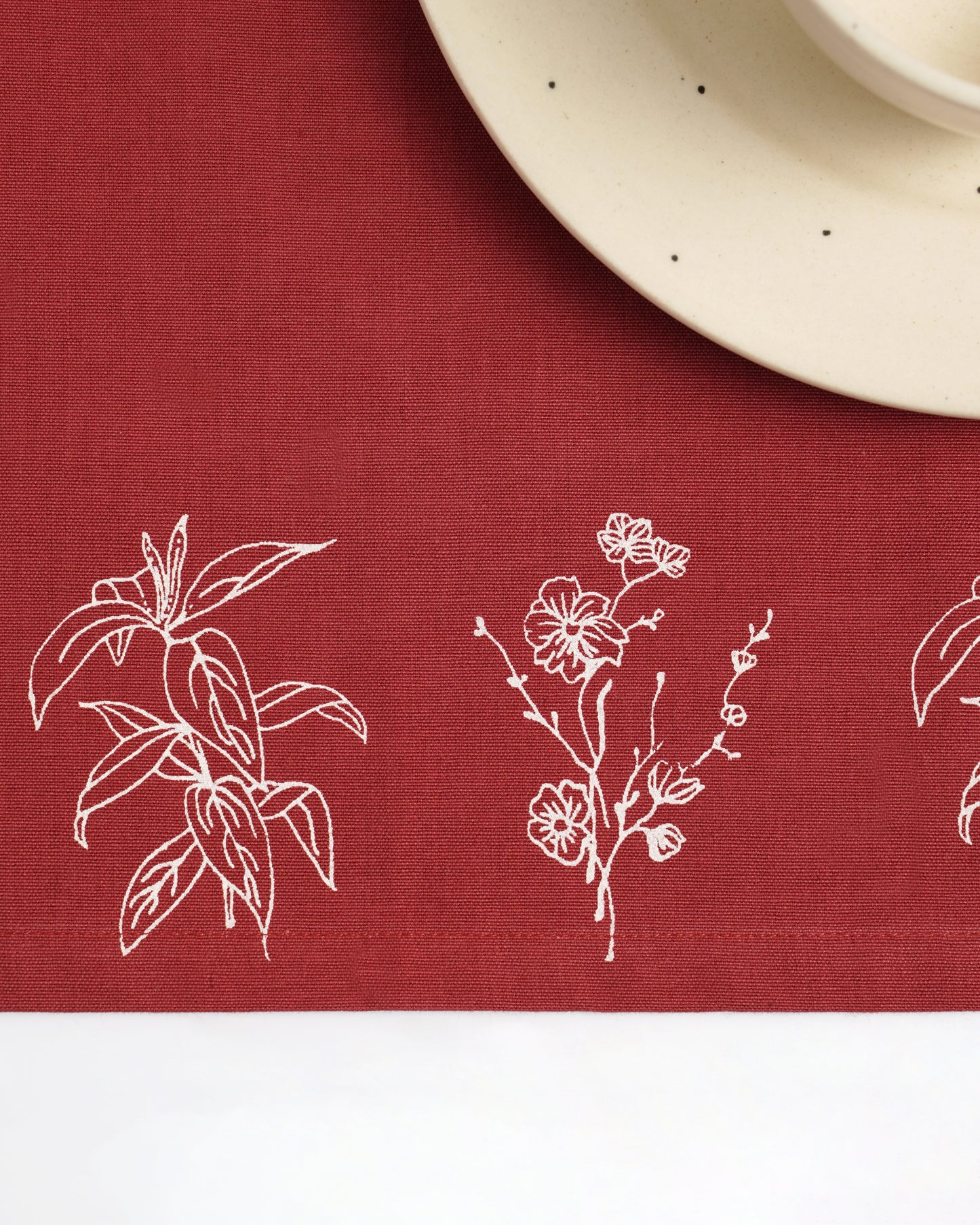 Wildflower Tablemats, Crimson Red ( Set of 2 )