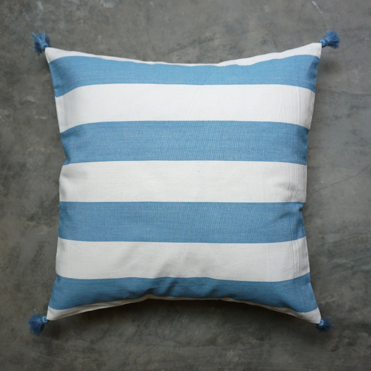 Blue Candy Stripe Cushion Cover (16” X 16”)