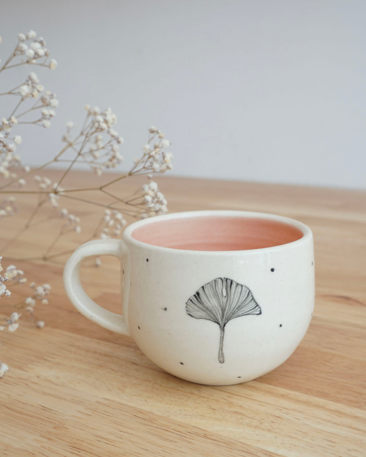 Gingko Teacups, Peach ( Set of 2)