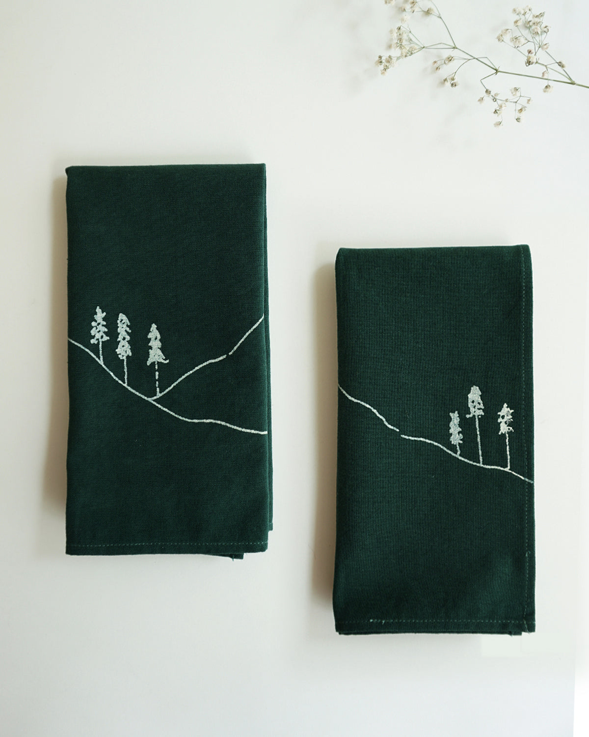 Hills Napkins, Green ( Set of 2 )