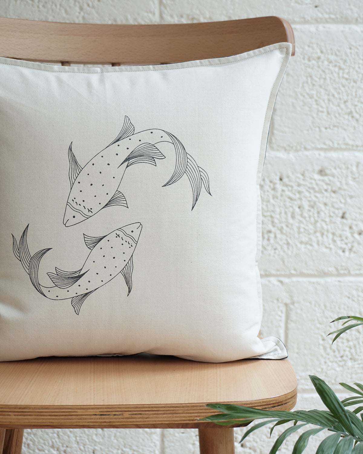 Koi Fish Cushion Cover (16” X 16”)