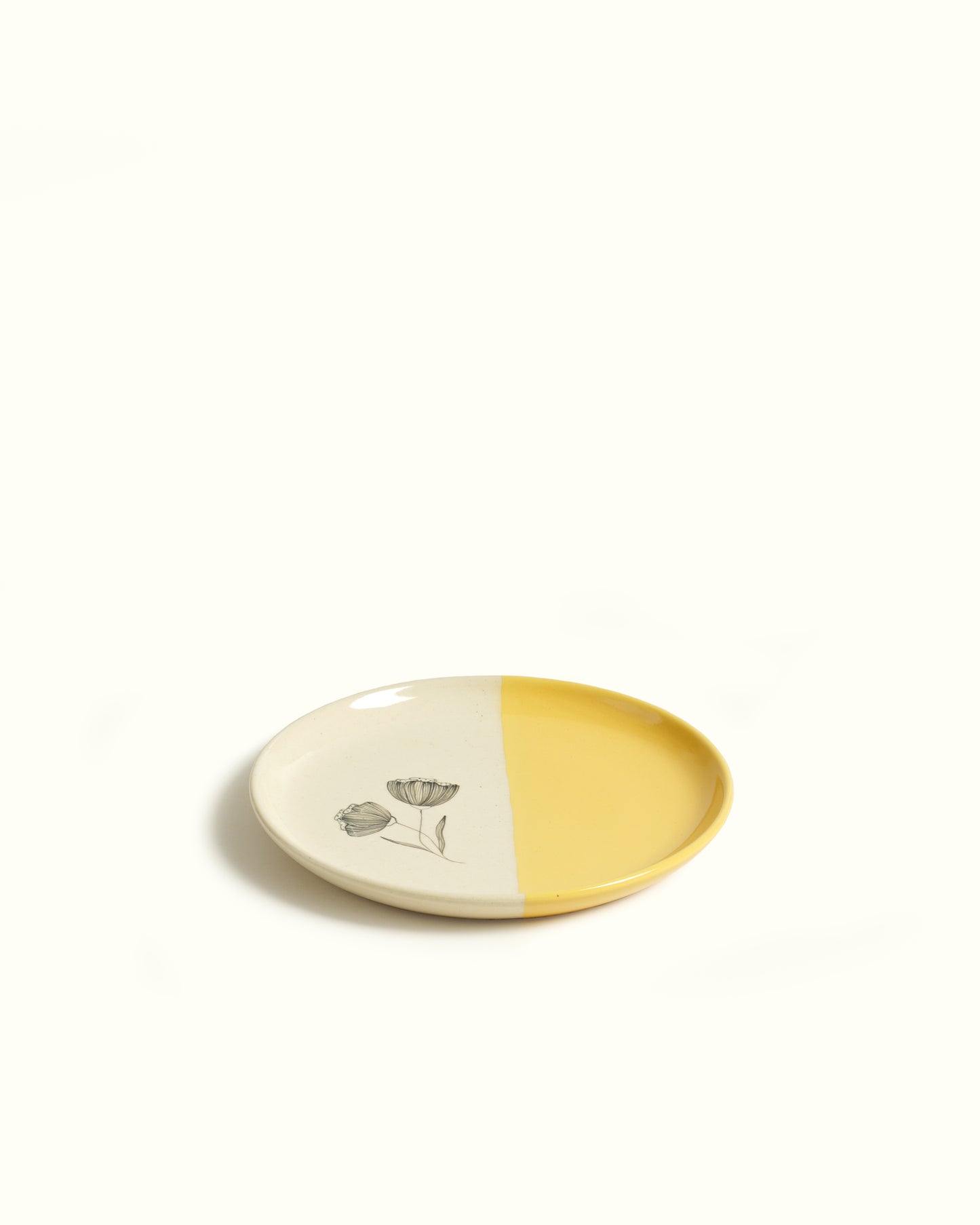 Peony Quarter Plates, Mustard (Set of 2)