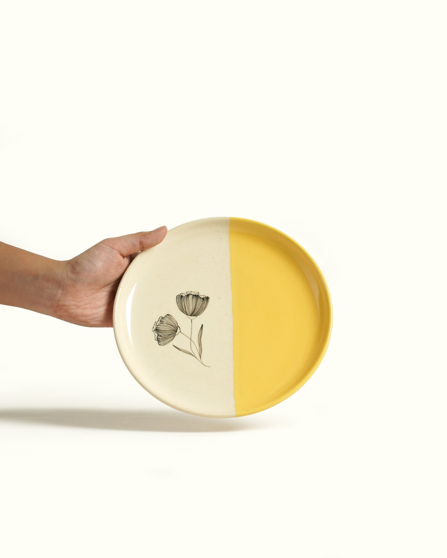 Peony Quarter Plates, Mustard (Set of 2)