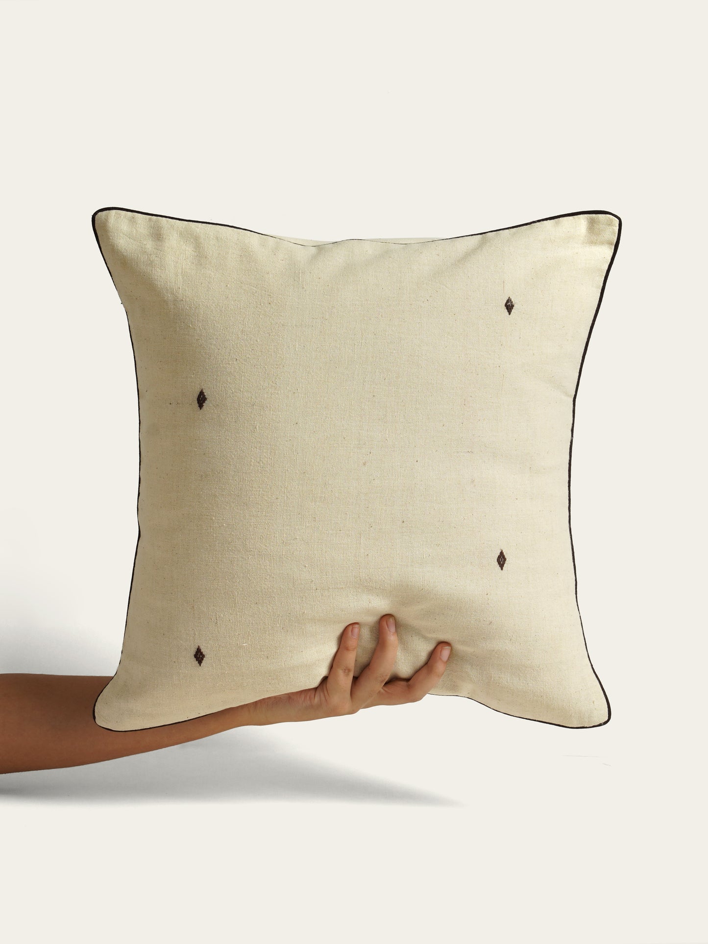 Beige Buta Cushion Cover (16” X 16”)
