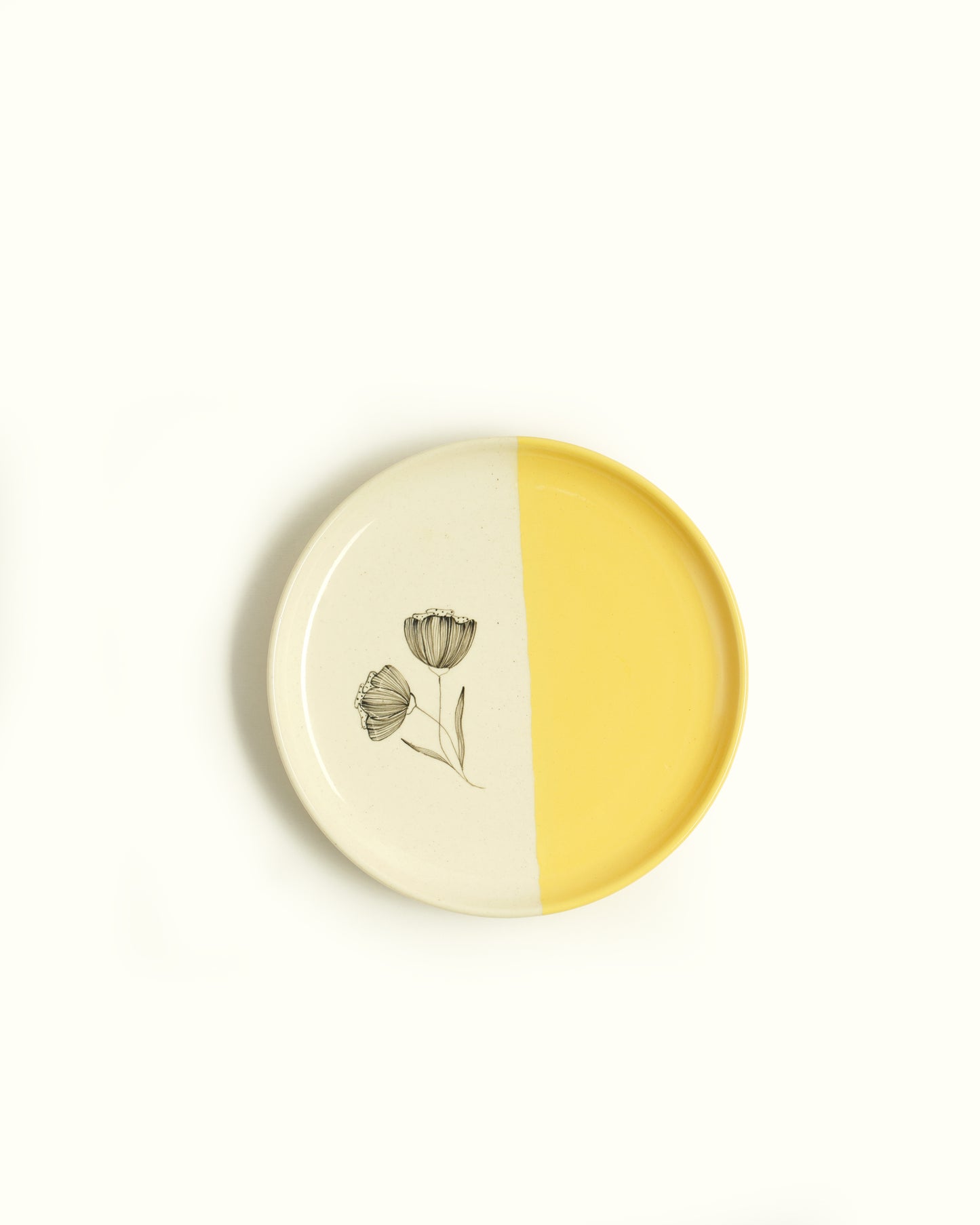 Peony Quarter Plates, Mustard (Set of 2)