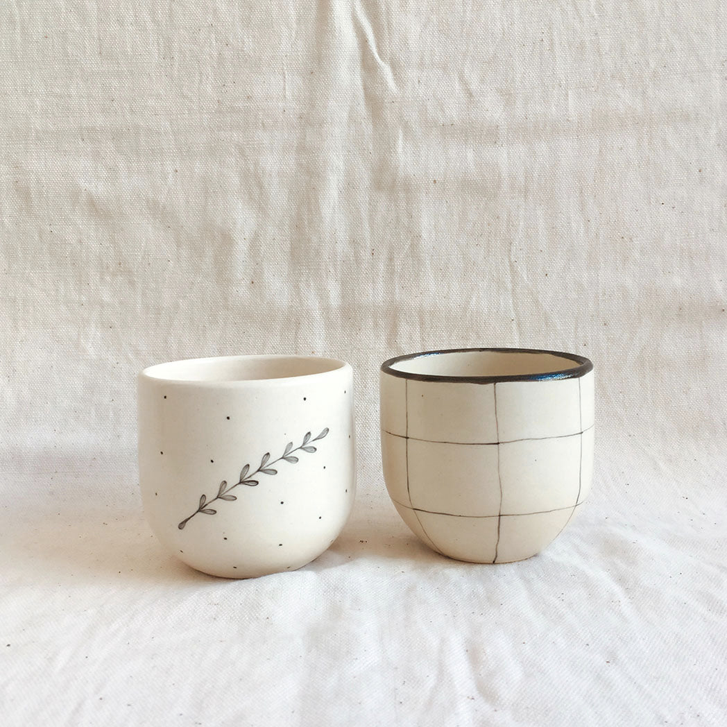 Check and Durba Herbal Teacups (Set of 2)