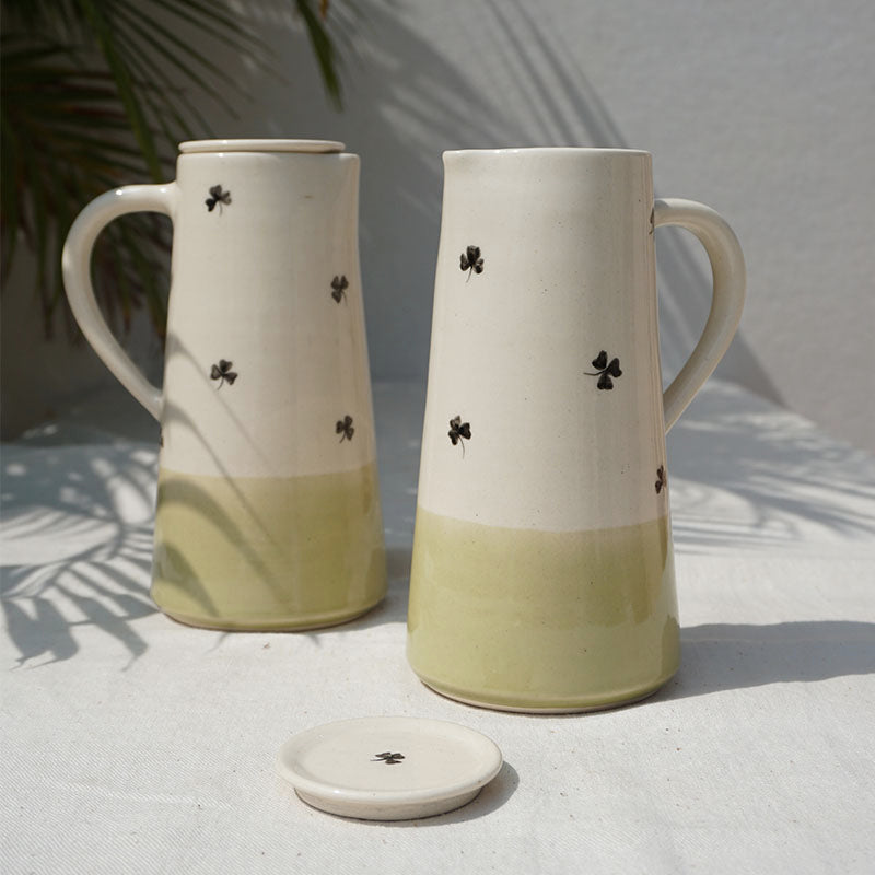 Olive Clover Jug with lid