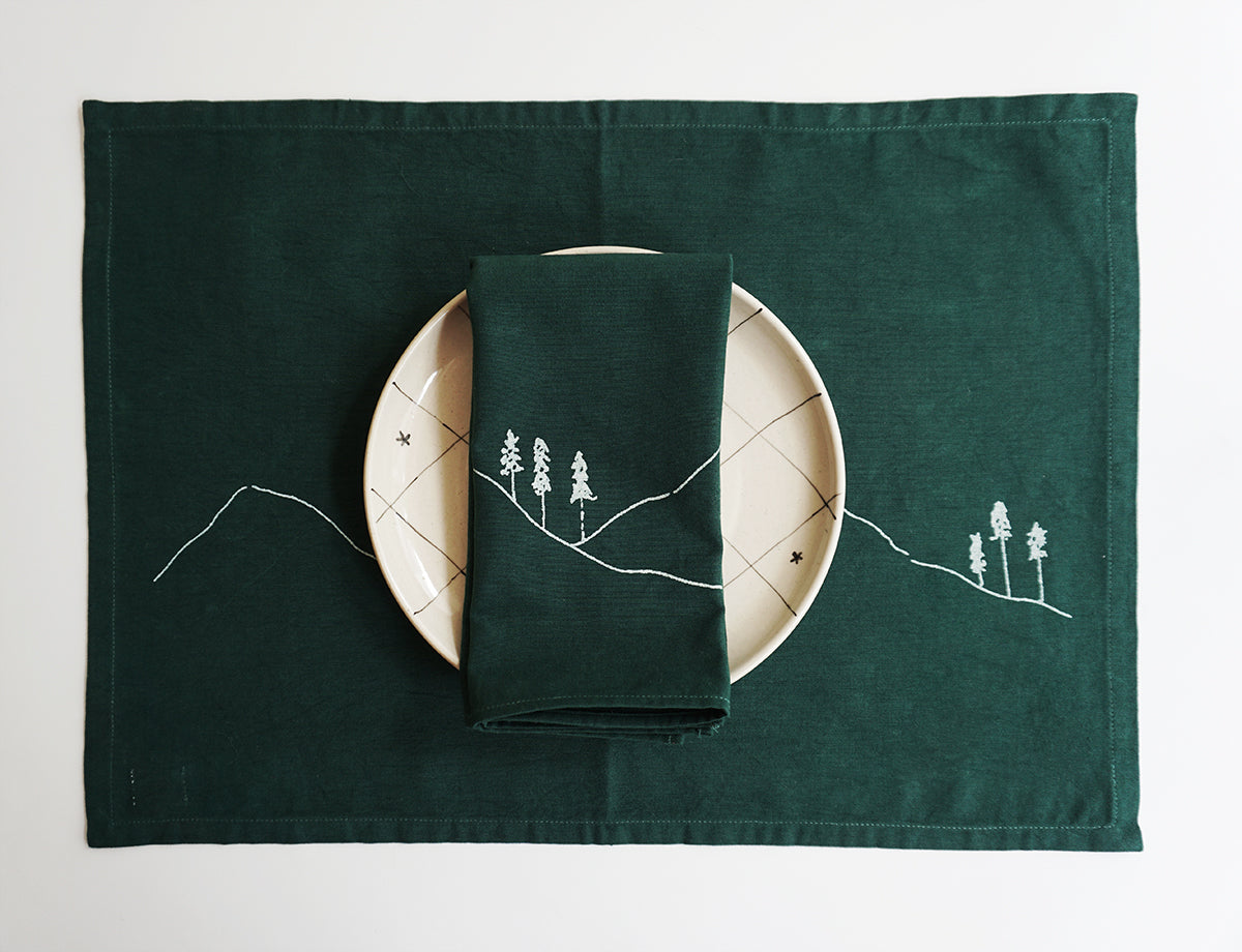 Hills Napkins, Green ( Set of 2 )