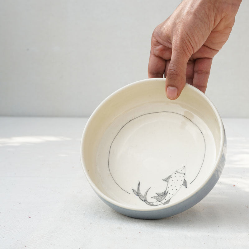 Koi Fish Pasta Bowl, Blue