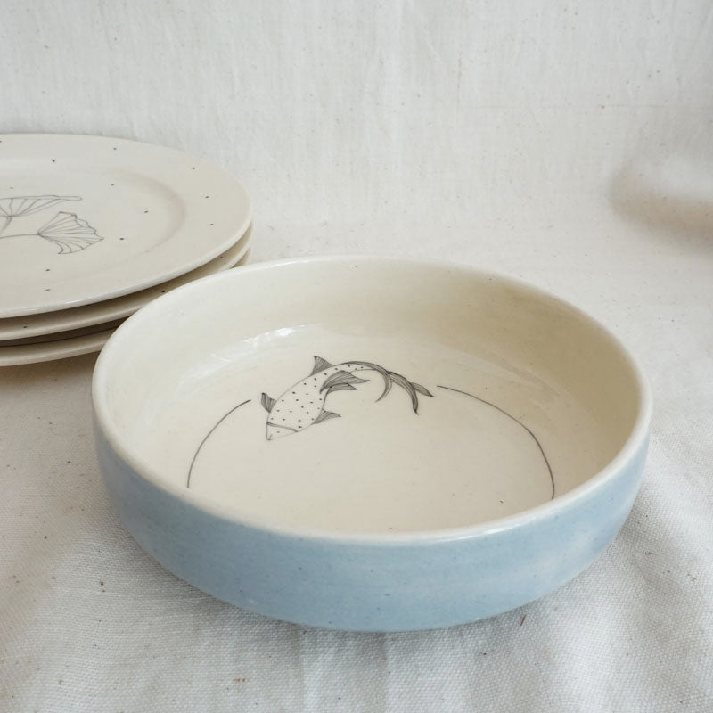 Koi Fish Pasta Bowl, Blue