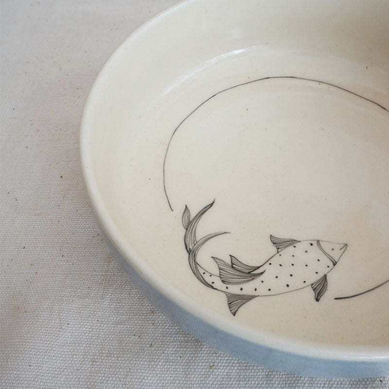 Koi Fish Pasta Bowl, Blue