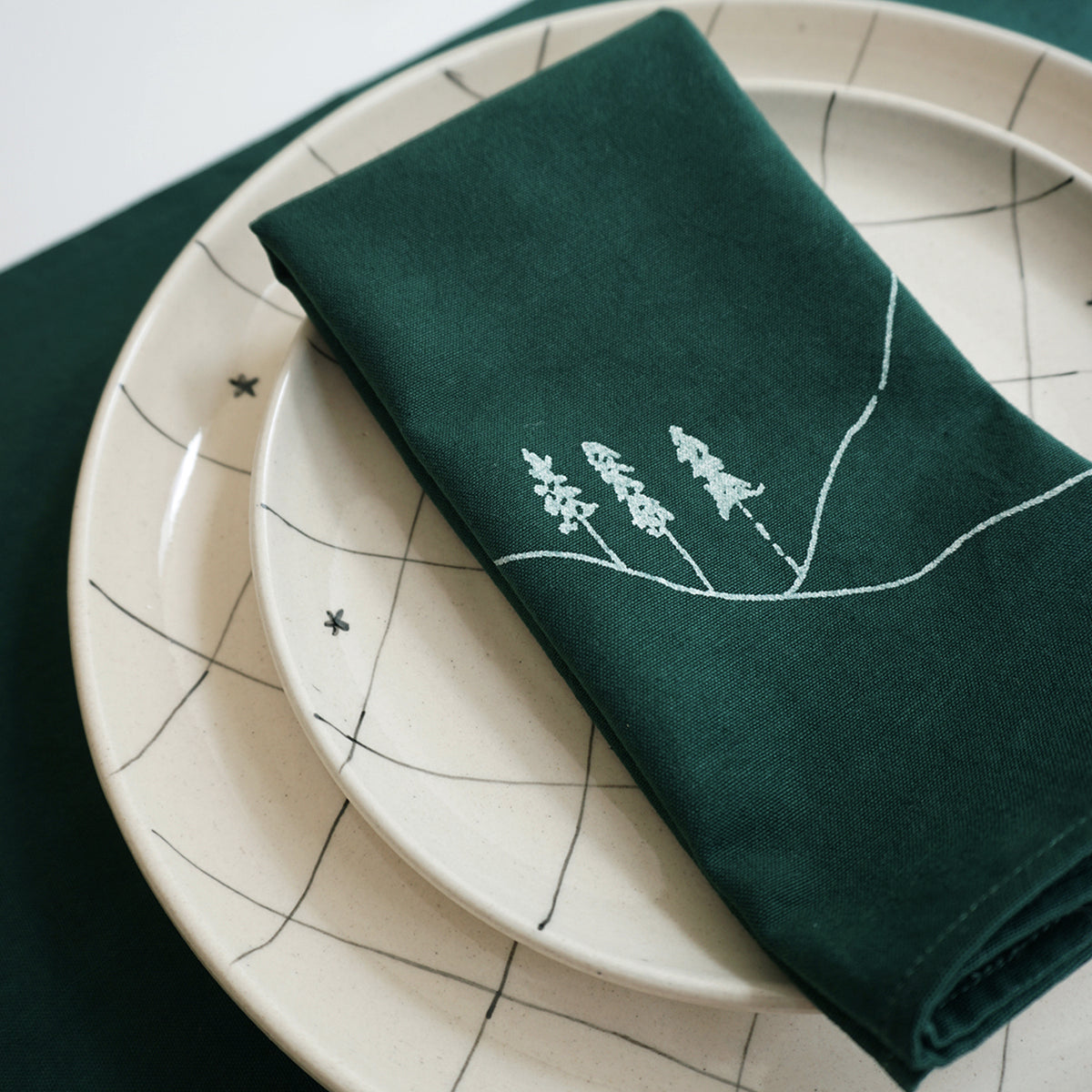 Hills Napkins, Green ( Set of 2 )