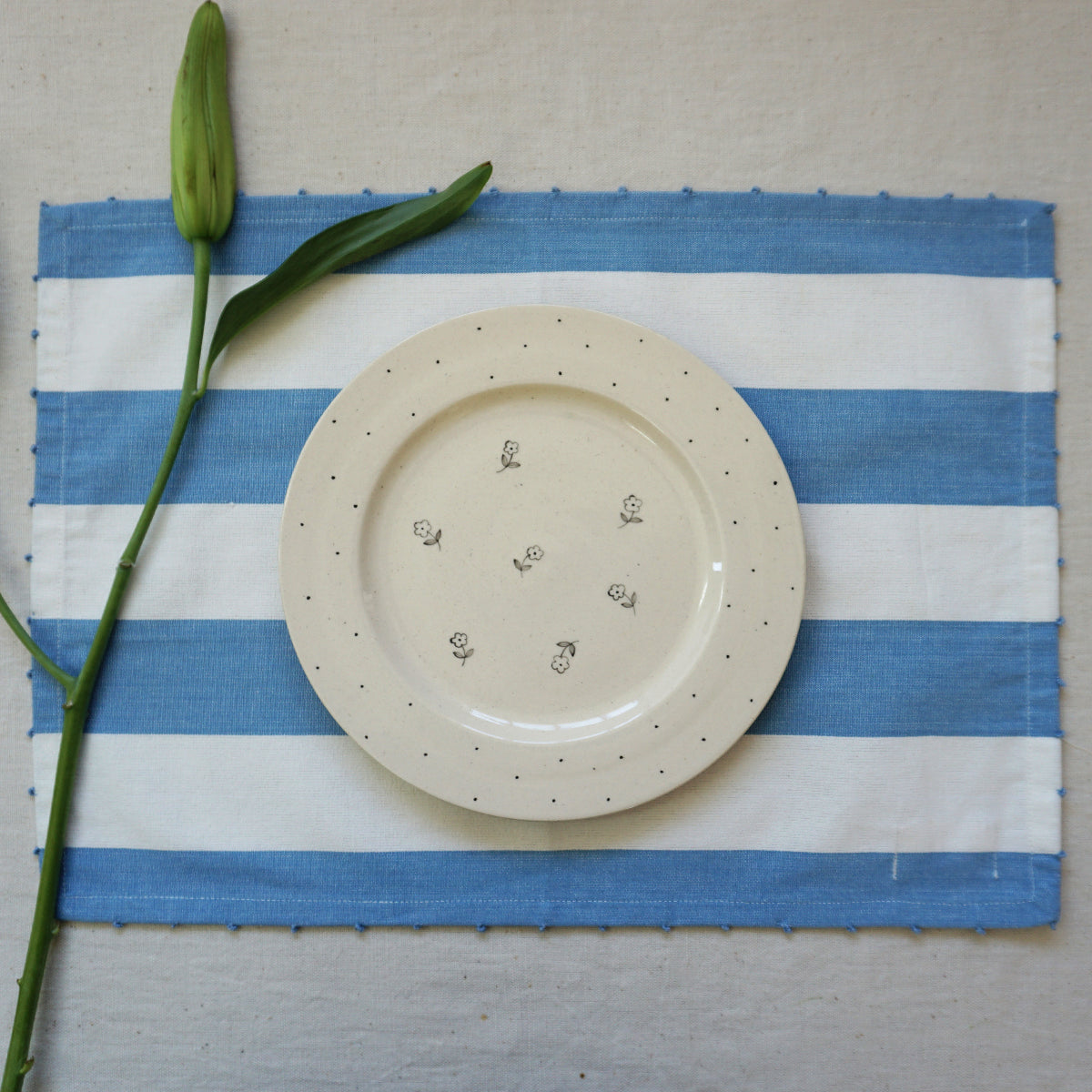Blue Candy Stripe Tablemats (Set of 4)