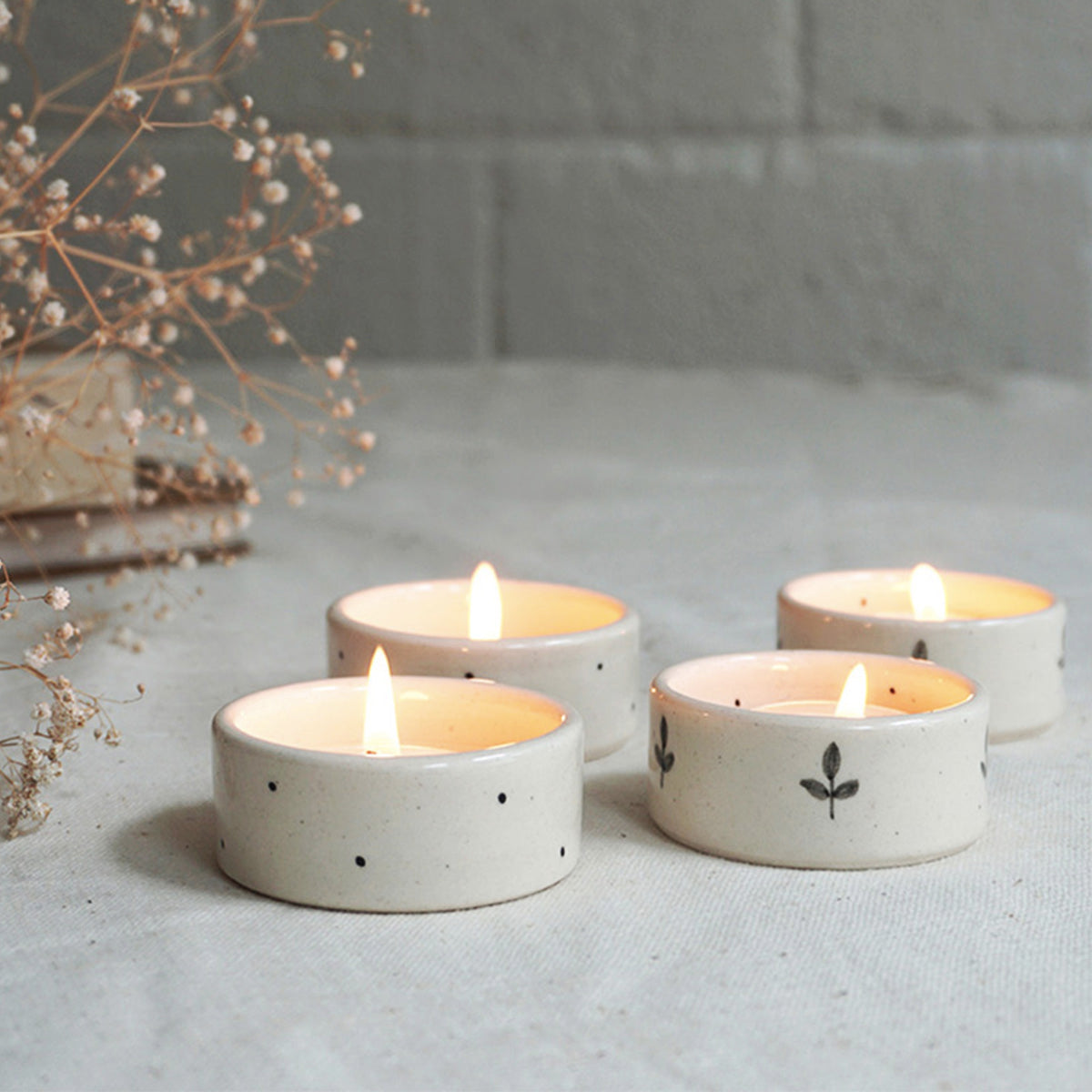 Mogra Tealight Holders ( Set of 2)