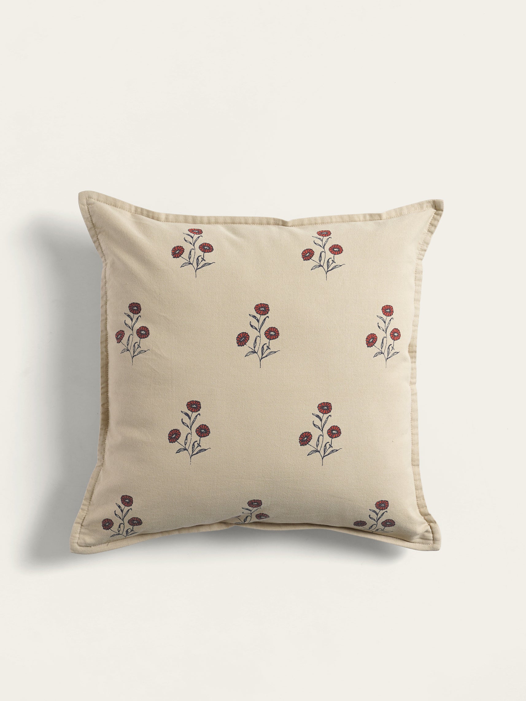 Marigold Cushion Cover, Beige (16” X 16”)