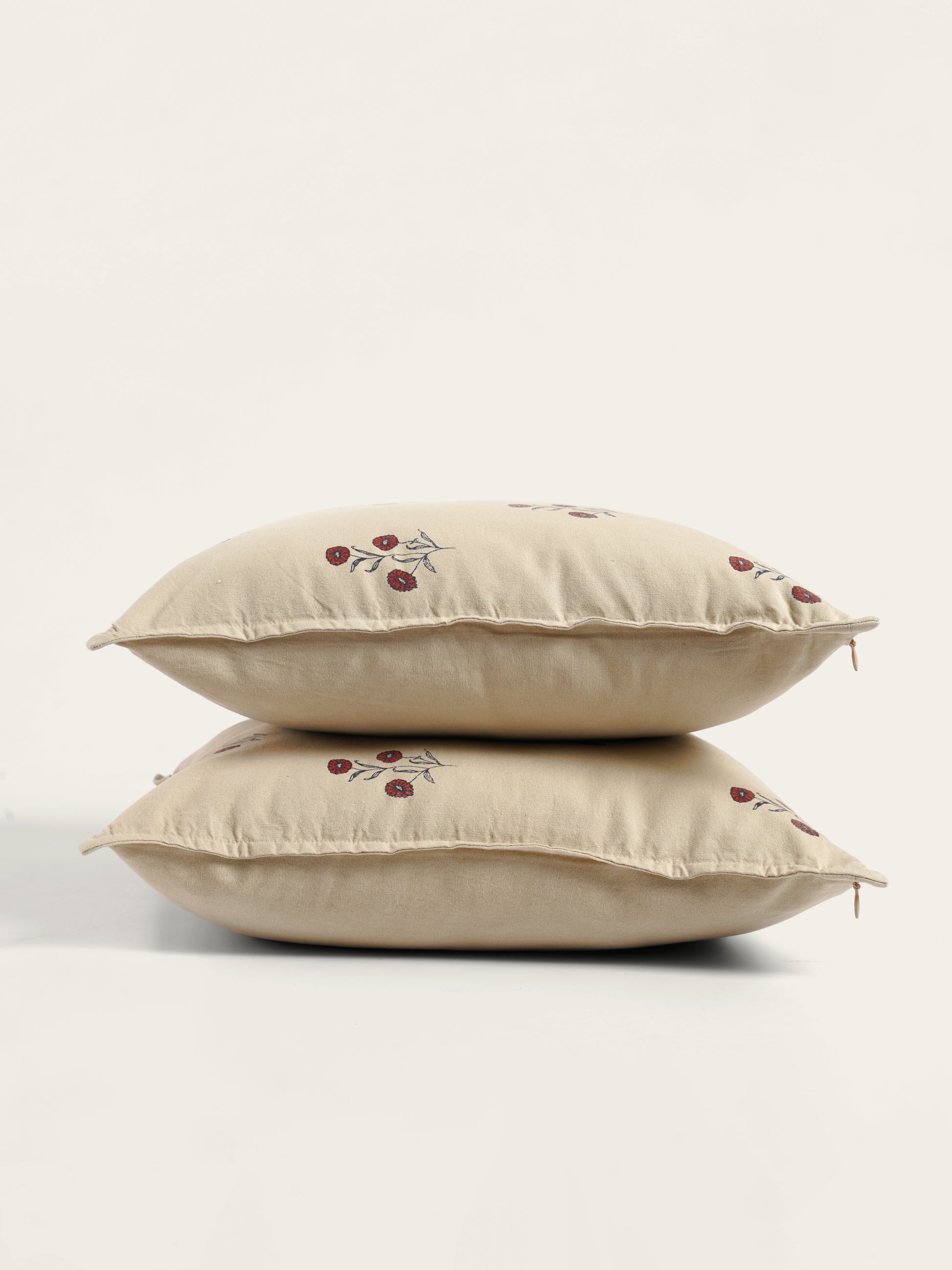 Marigold Cushion Cover, Beige (16” X 16”)