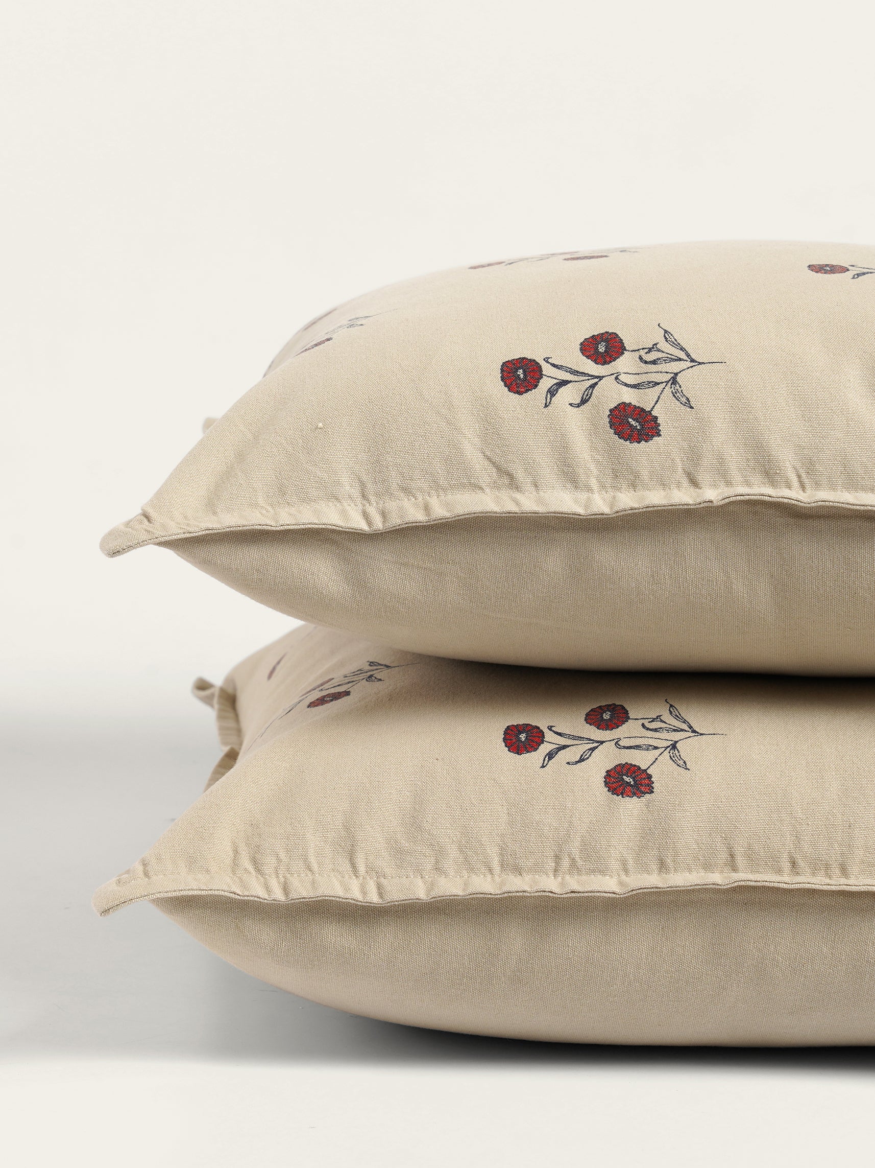 Marigold Cushion Cover, Beige (16” X 16”)