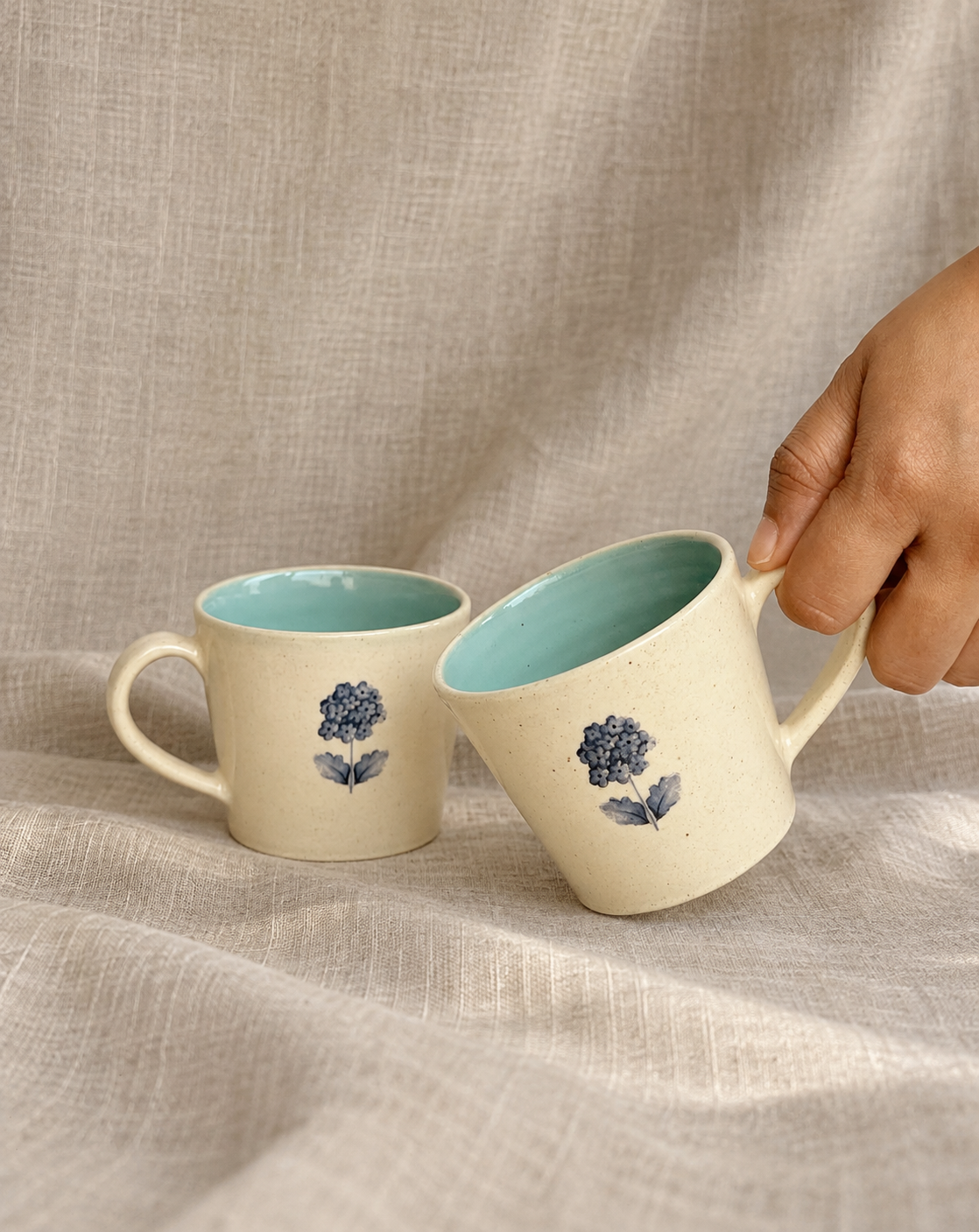 French Flora Teacups, Mint (Set of 2 )