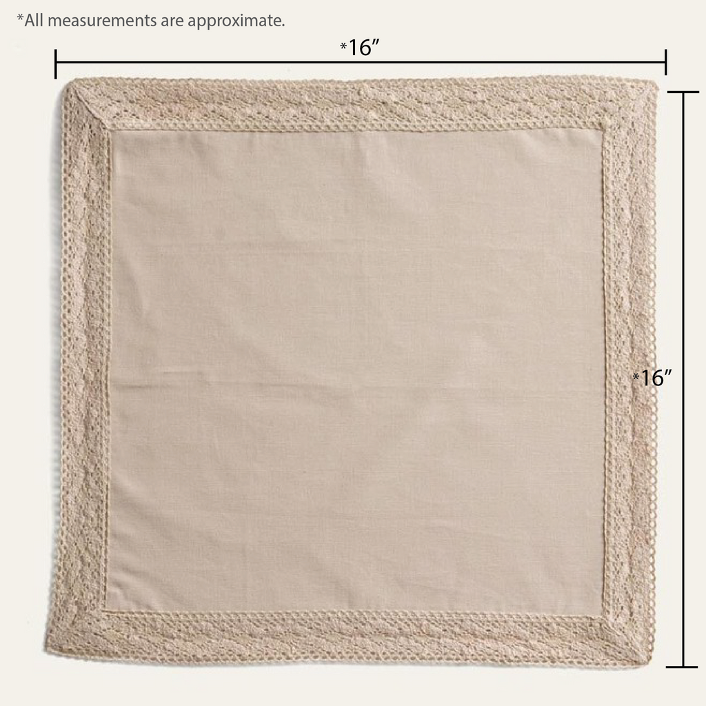 Lace Border Napkins, Beige ( Set of 2 )