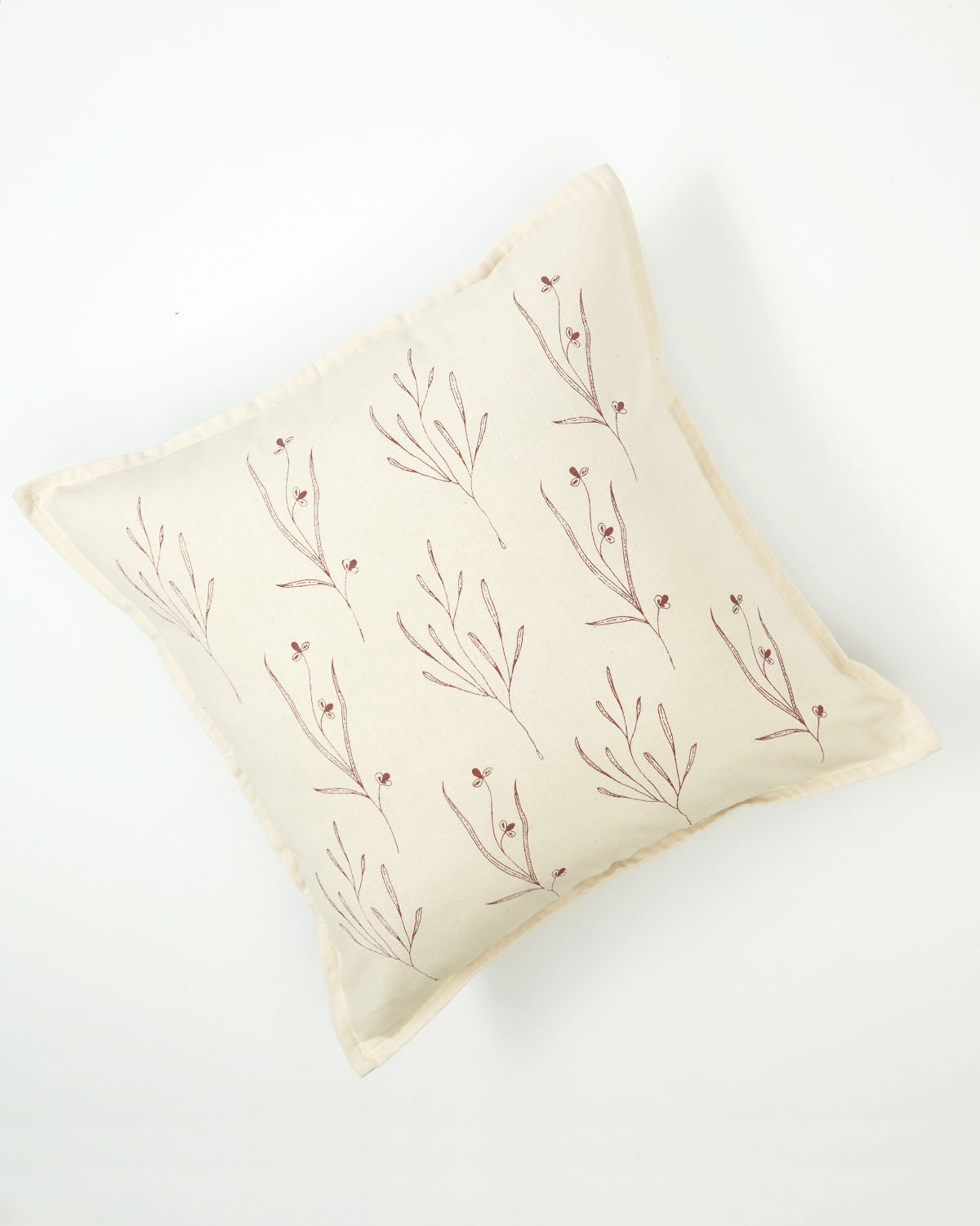 Garden Lily Cushion Cover, Maroon (16” X 16”)