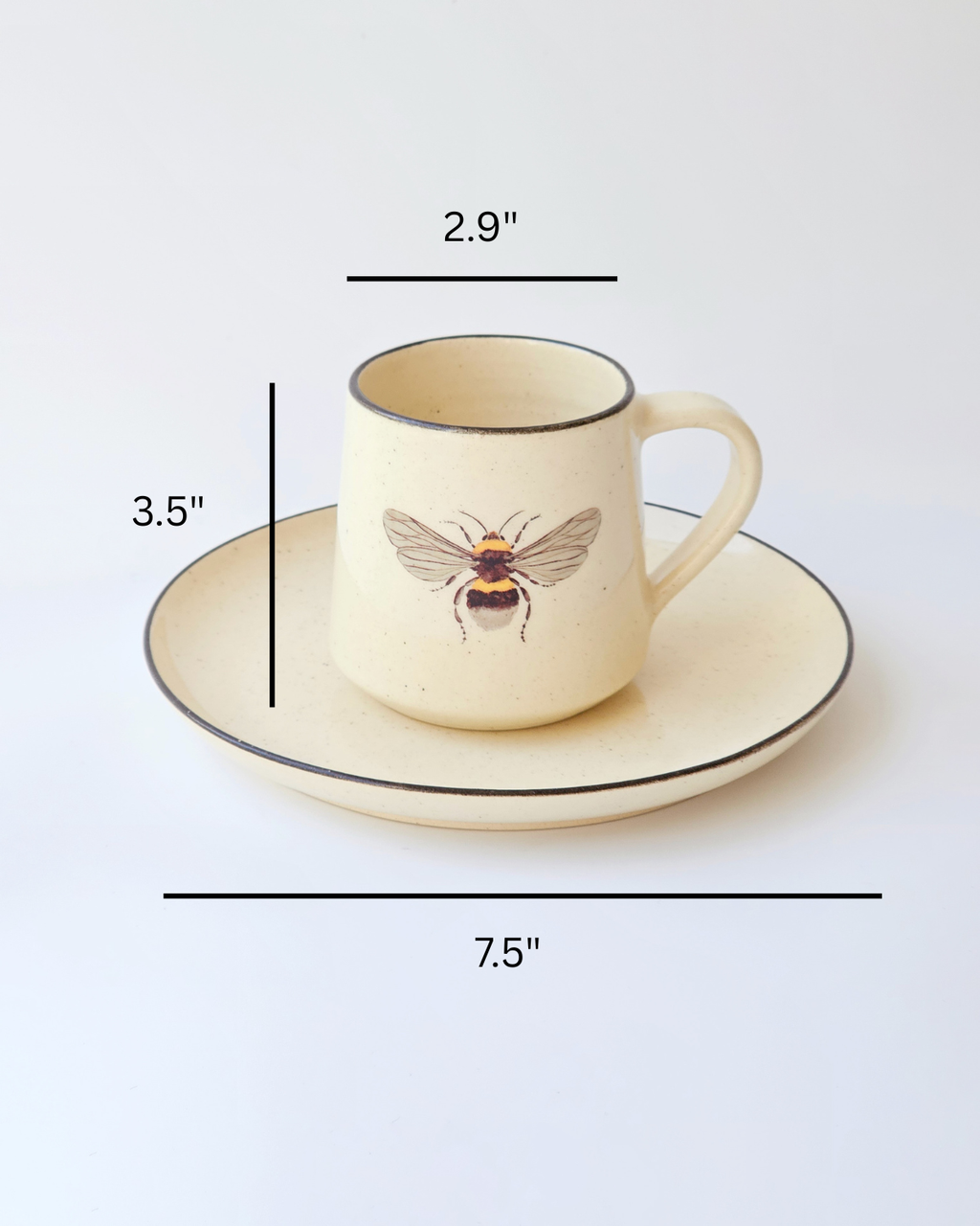 Honeybee Coffee Mug Set (1 Coffee Mug & 1 Quarter Plate)