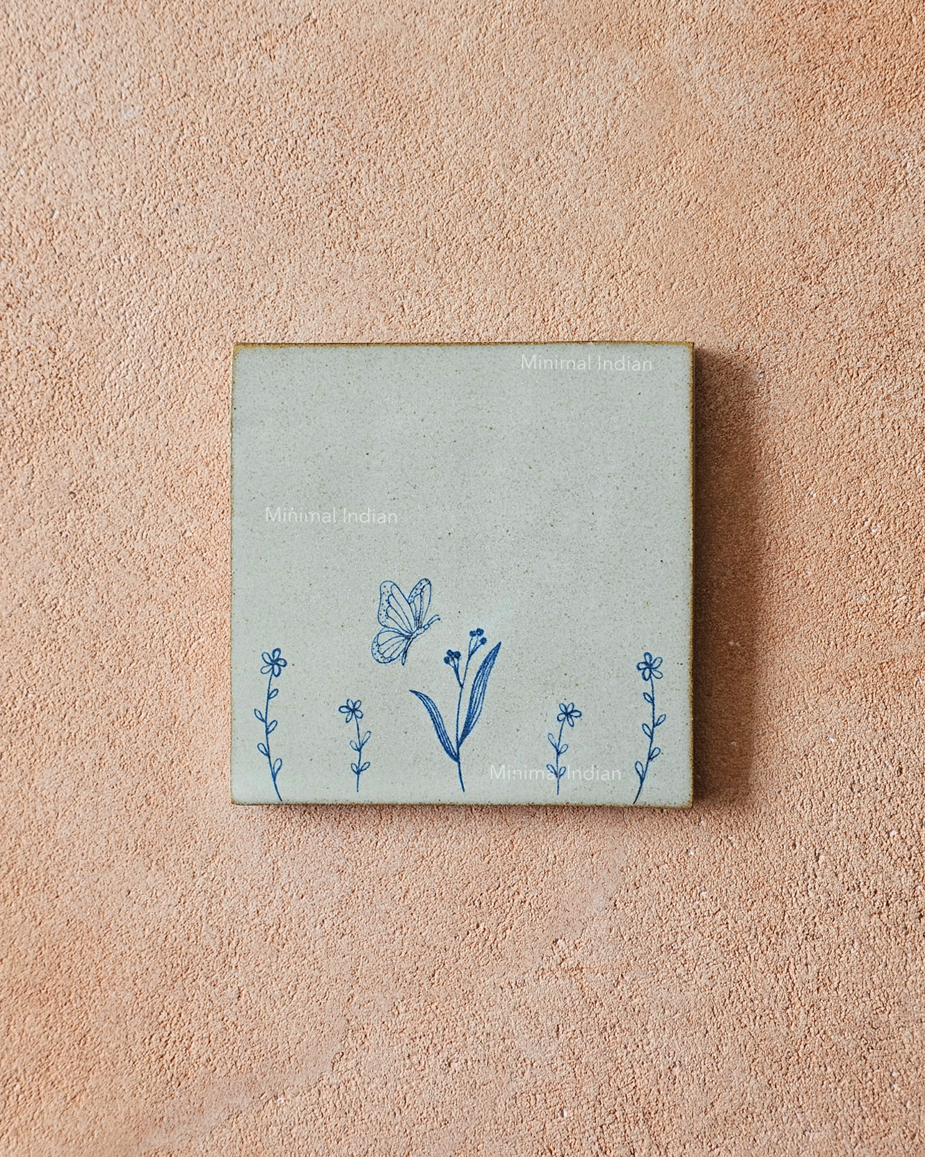Farm Flora Tile, Blue