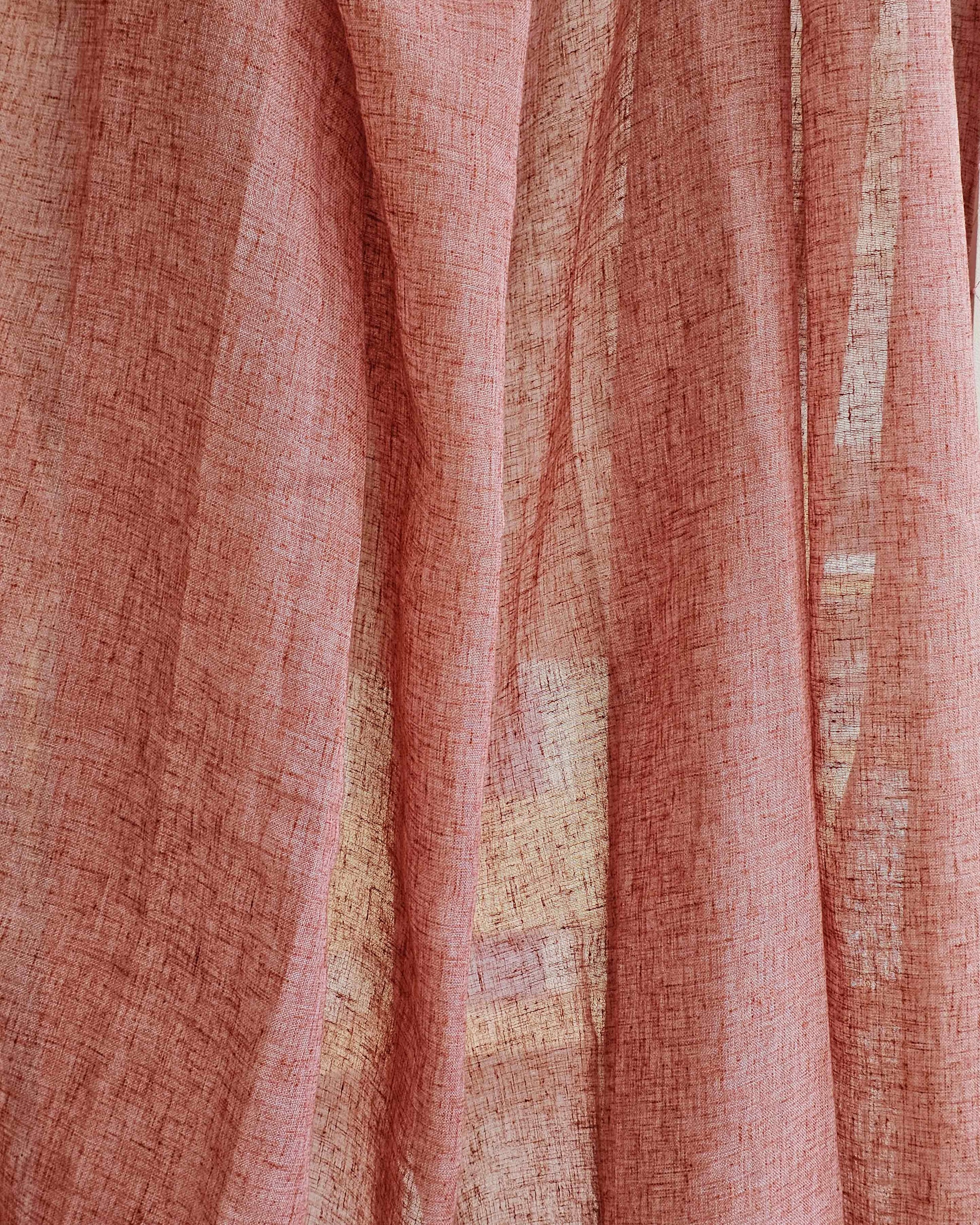 Mahogany Sheer Fabric , Indian Red- 2.5 Metres