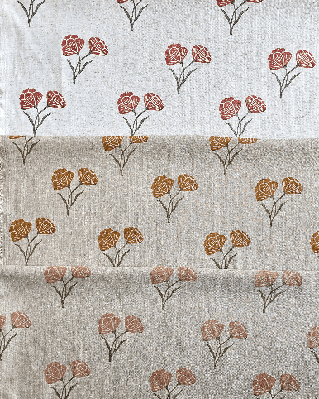 Poppy Fabric, Red & Grey